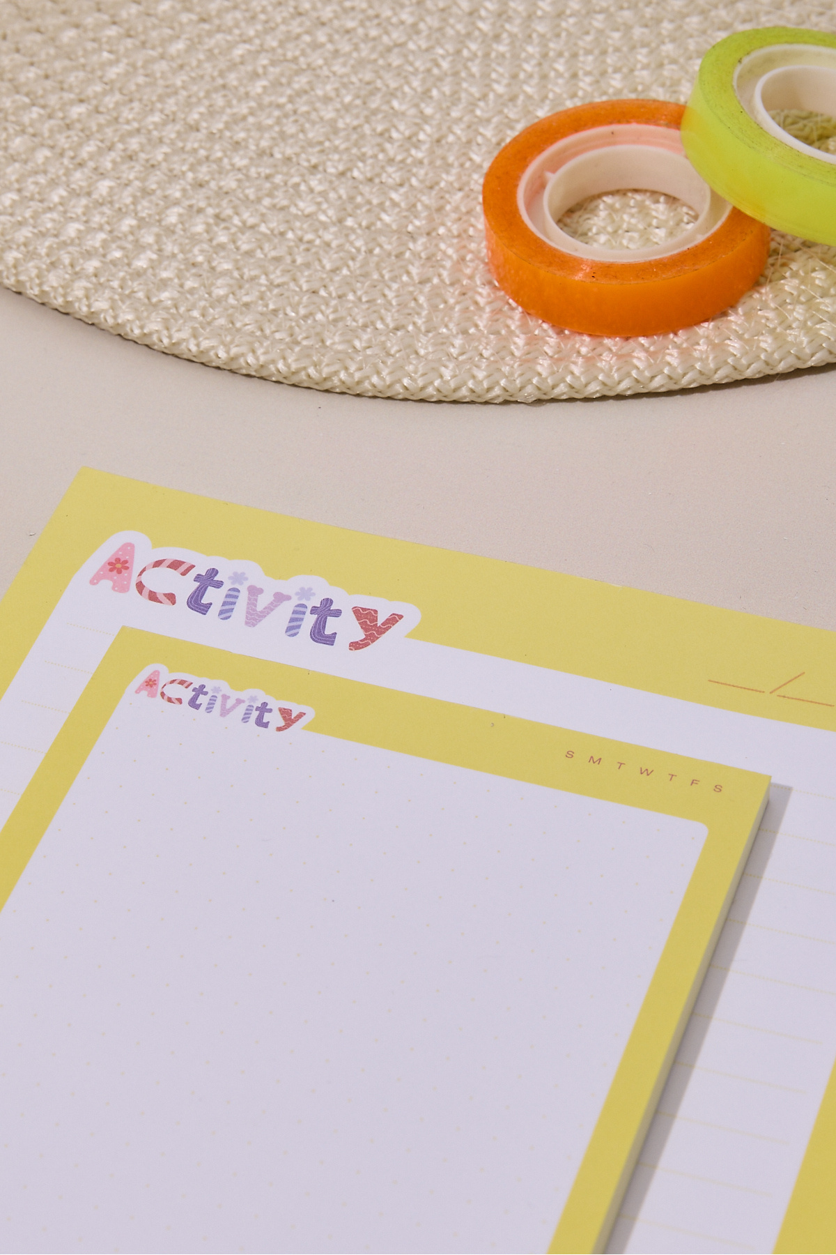 Lolla-2-Pack Desktop Yellow Chick Notepad Lined Medium and Dotted Small Size 100 Sheets Notepad 3