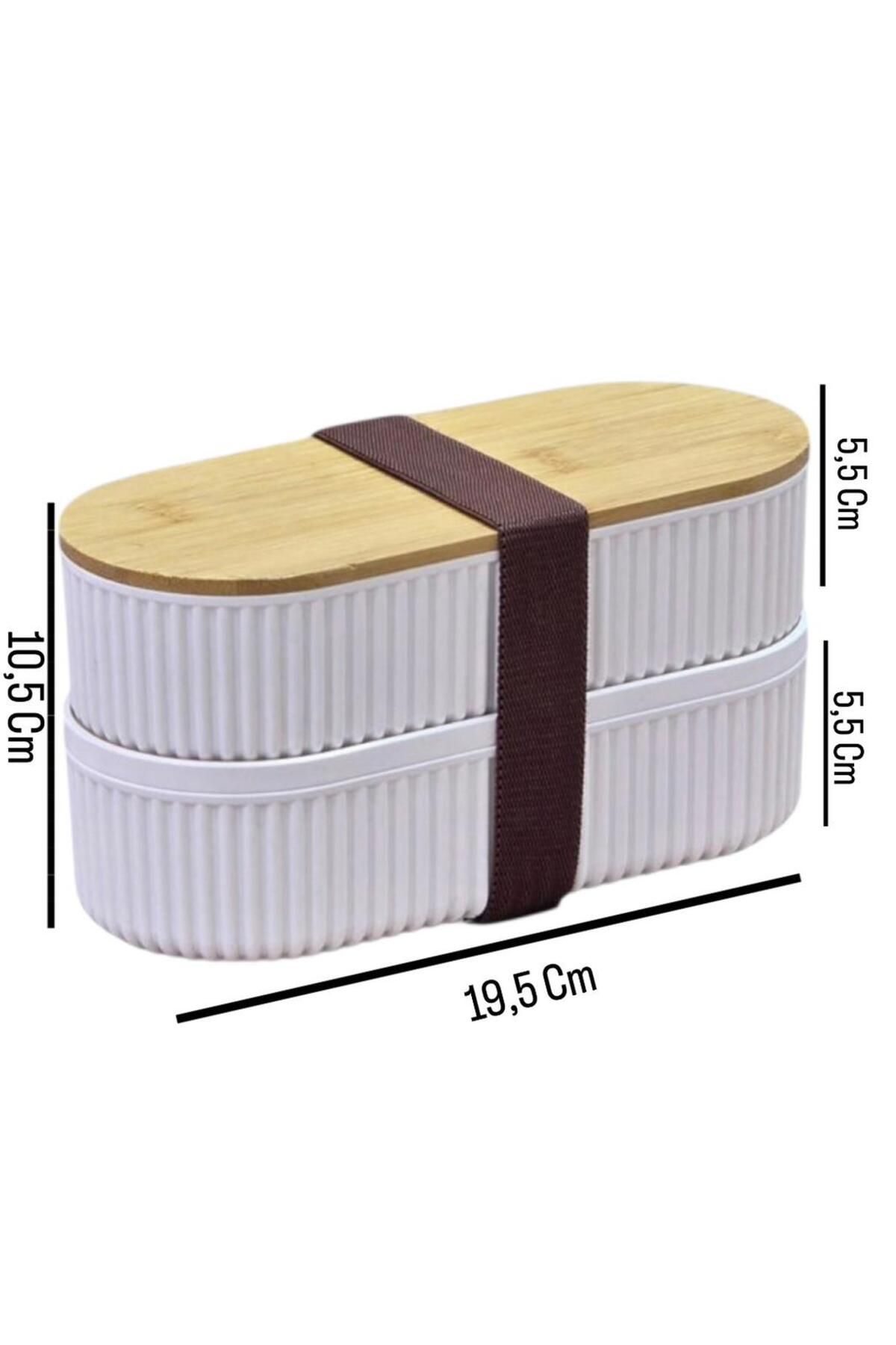 Bayev-Wenken Bamboo 2-Piece Storage Box Lunch Box 3504 - 2-Layer Rubberized Compartment Storage Container 6