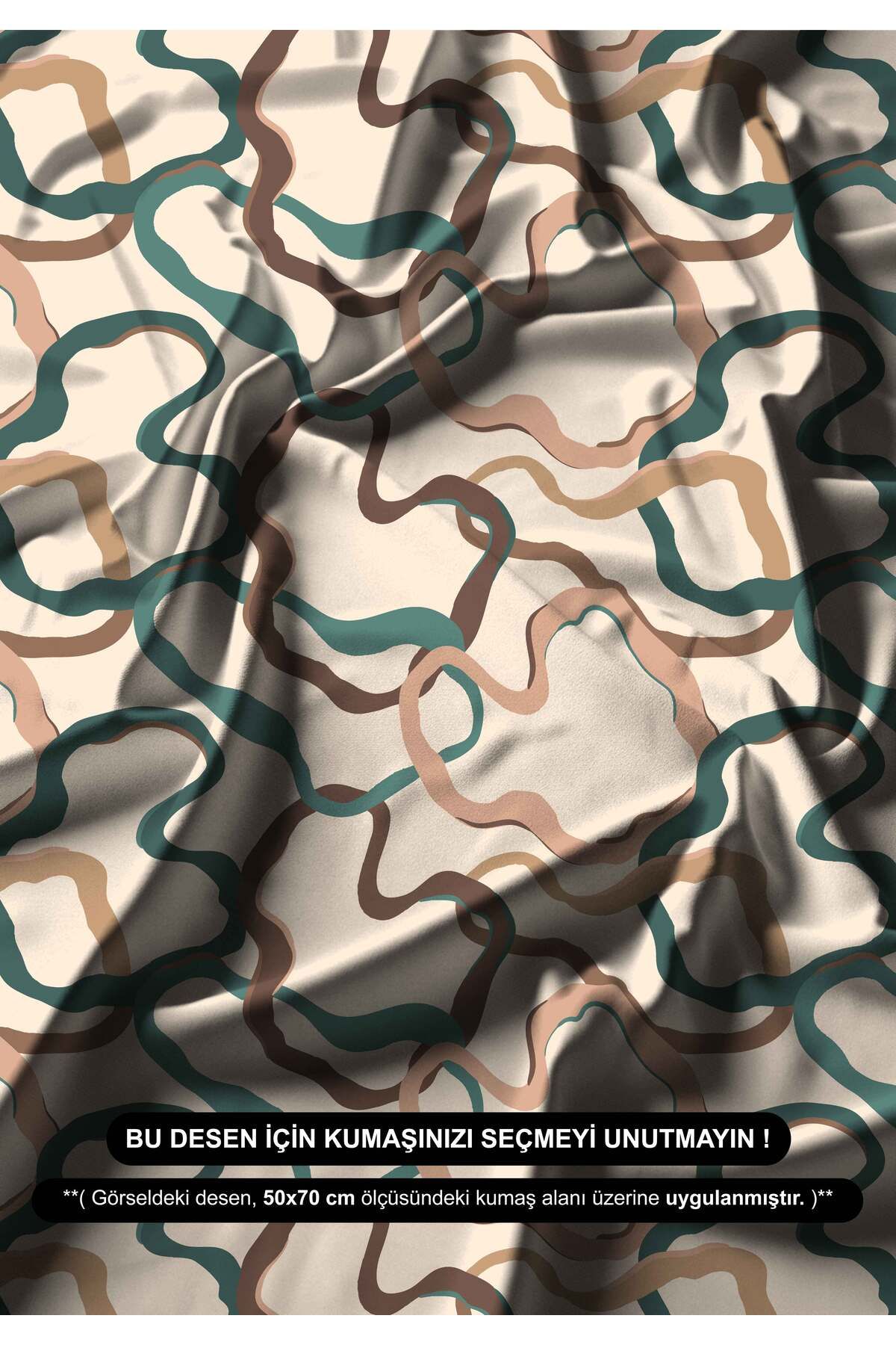 DESENİX-Geometric Wave Pattern Digital Printing Fabric |   150X100Cm |   4 Color Options |   Sales with Meters 1