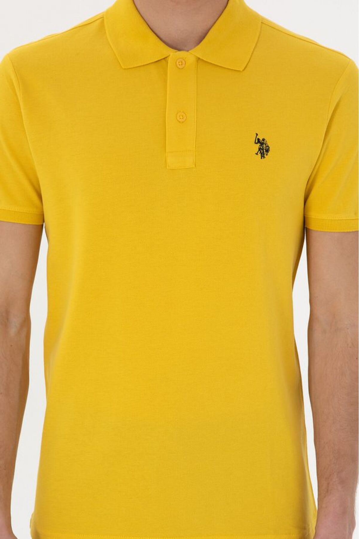 U.S. Polo Assn.-Πόλο Ασν. Ανδρικό μπλουζάκι με λεπτή εφαρμογή κίτρινο Basic DMLS 6
