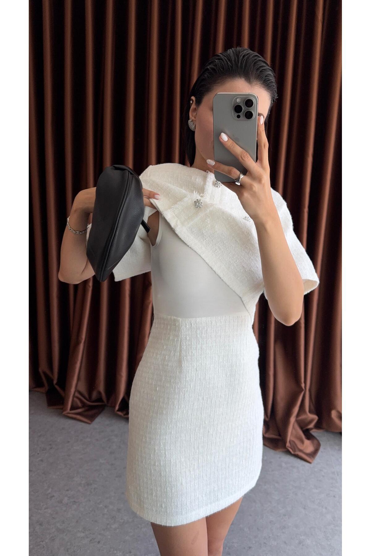 HAZELANNA-Ecru Tweed Suit 4