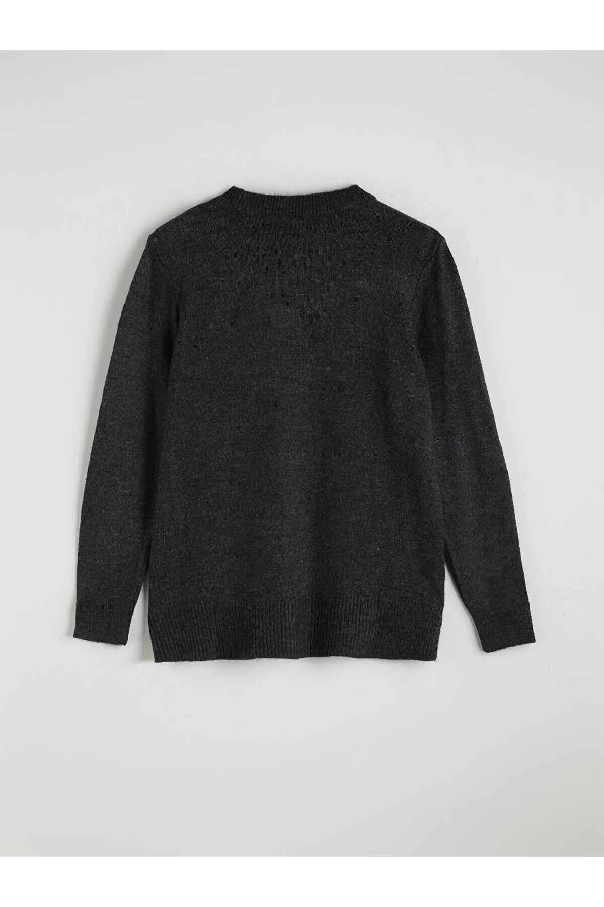 LC Waikiki-LCWAIKIKI Pulover clasic pentru femei, cu decolteu rotund, brodat cu margele (W5) 2