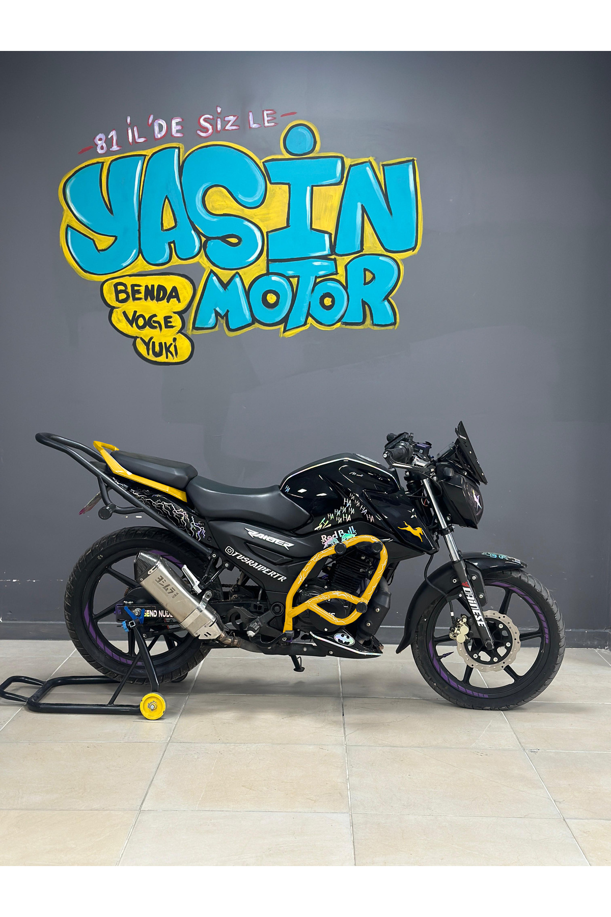 TVS RAİDER ARKA KUYRUK STUNT ÖZEL ÜRETİM SARI