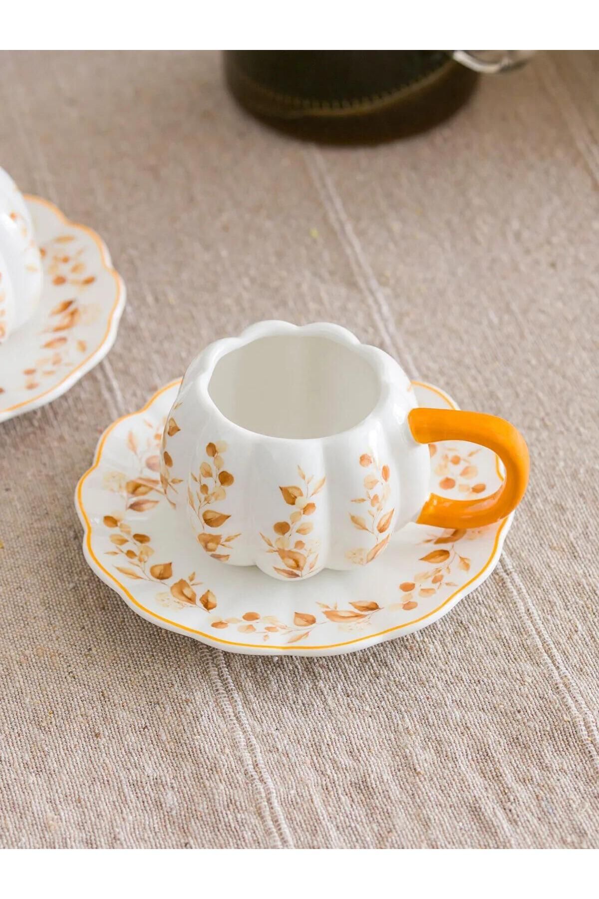 LC Waikiki-Lcw Home Printed Porcelain Coffee Cup Set for 2 Persons 90 ml (W5) 2