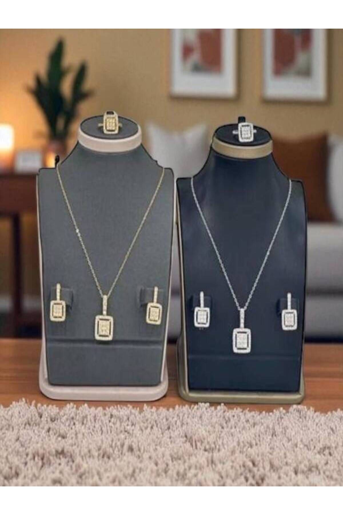 Generic-Soft girls' set, silver and gold zircon, with a luxurious box. Buy one set and get the other one for free. 2
