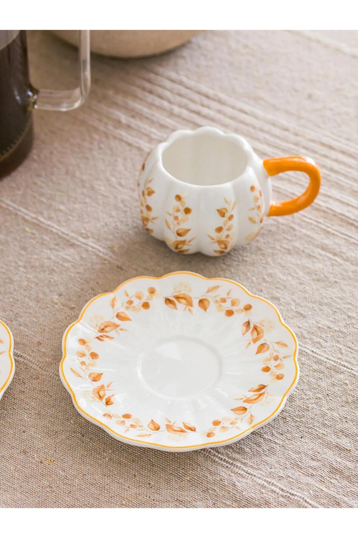 LC Waikiki-Lcw Home Printed Porcelain Coffee Cup Set for 2 Persons 90 ml (W5) 3