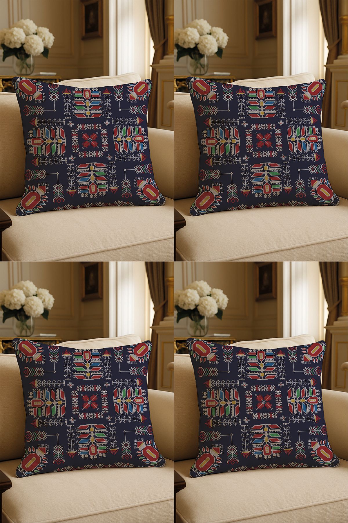 LadiesHome-Special Design Digital Printed Decorative Throw Pillow Case 43X43 cm Double Sided Set of 4 1