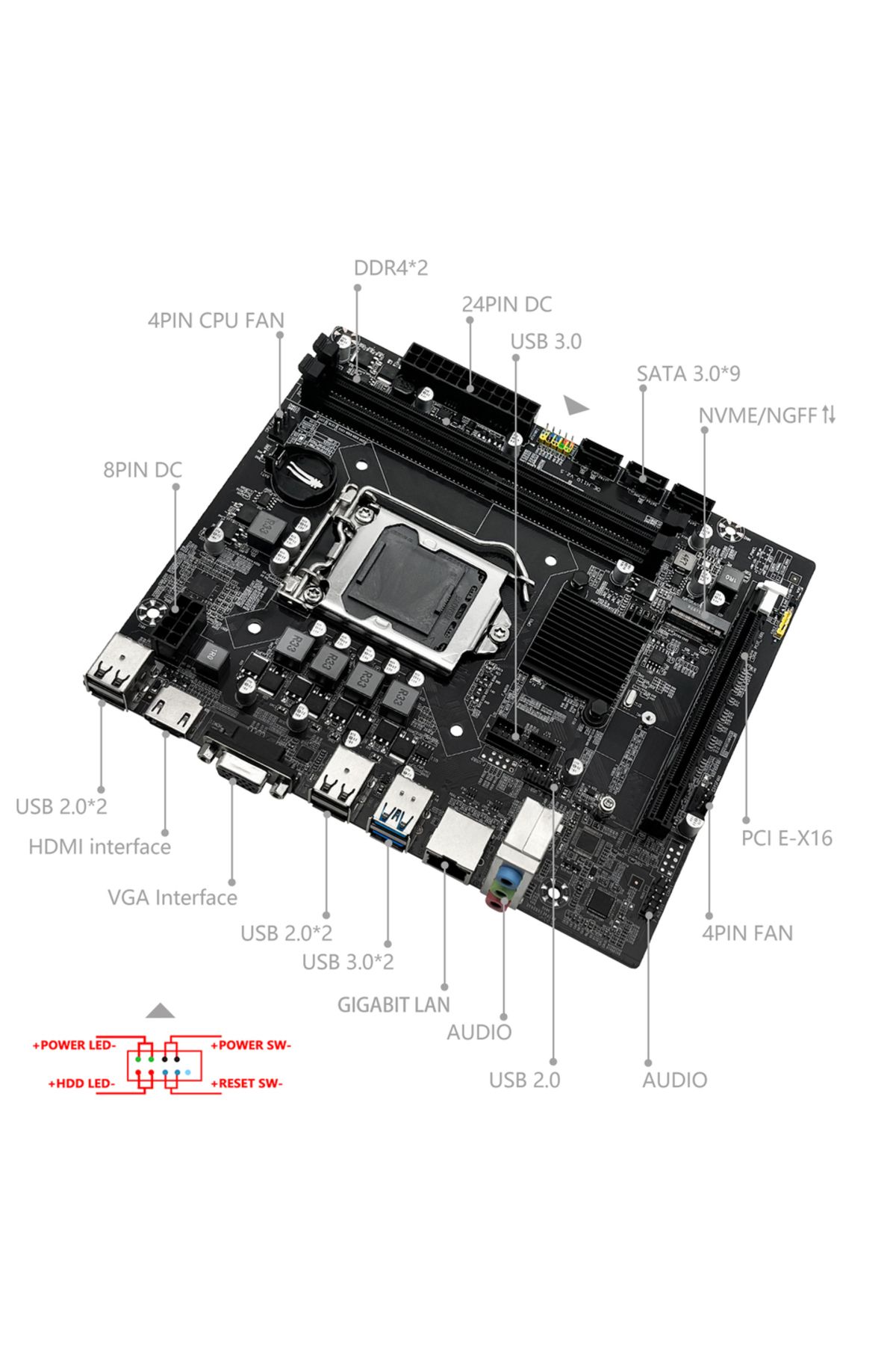 Choice-اللوحات الأم تدعم اللوحة الأم MACHINIST H110 وحدة المعالجة المركزية Intel Core LGA 1151 وذاكرة الوصول العشوائي DDR4 ومحرك الأقراص M.2 NVME SSD 5