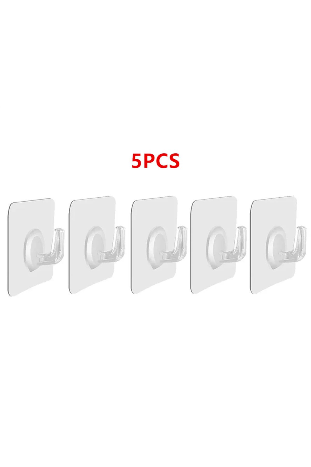 Choice-A 5PCS Transparent Strong Self Adhesive Hooks No Trace Sticky Hooks Key Storage Hanger For Kitchen B 1
