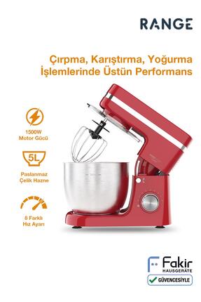Fakir Range FixRoll Mutfak Şefi - Hamur Yoğurma - Stand Mikser- Kırmızı