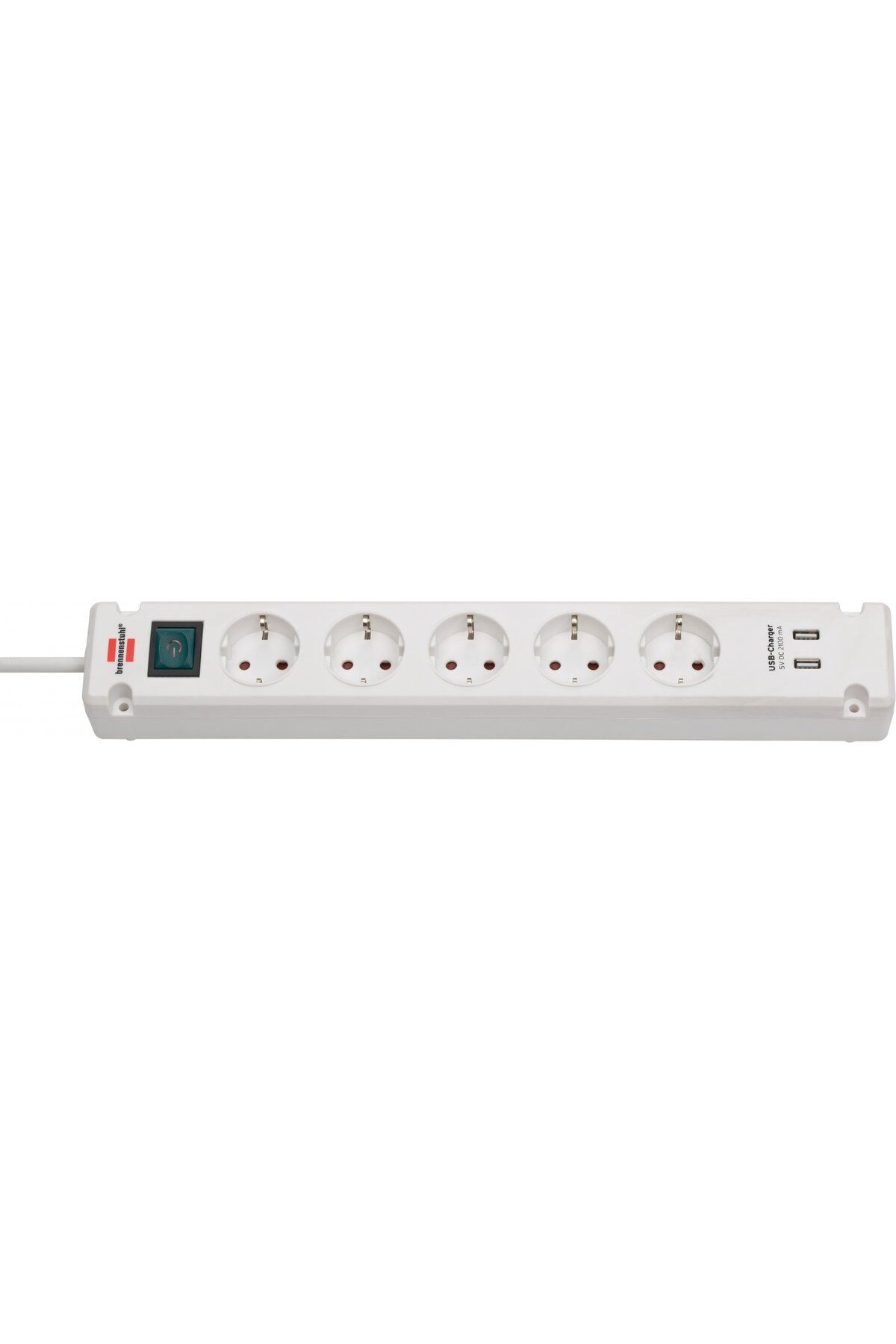 Brennenstuhl-Prelungitor Bremounta 5 prize, 2 USB-uri, 3m, Buton On Off, prindere in suruburi A 1