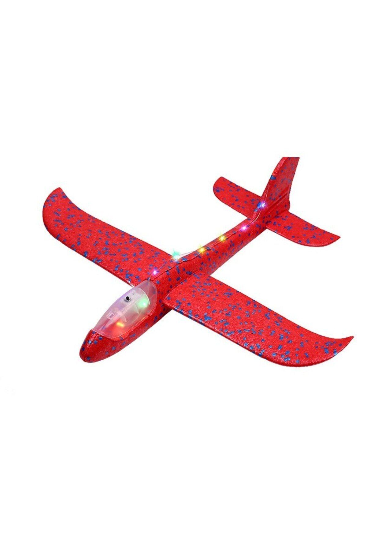 Terra-Polystyrene glider in bag, length 47 cm, with lights along the entire length, Red 4