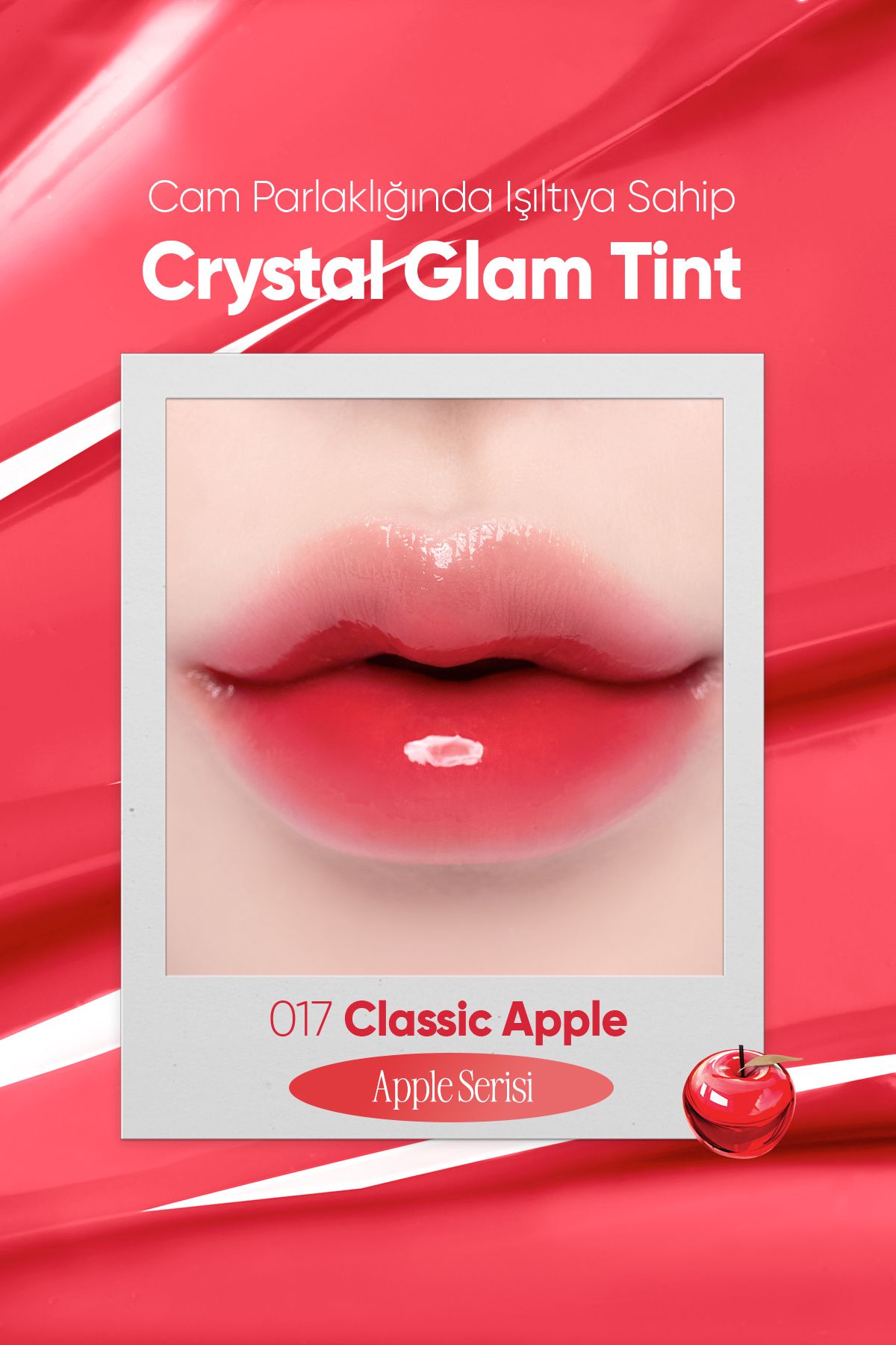 CLIO-Intense Shimmer Tint Without Sticky Feeling Crystal Glam Tint (17 Classic Apple) Appleseries 2
