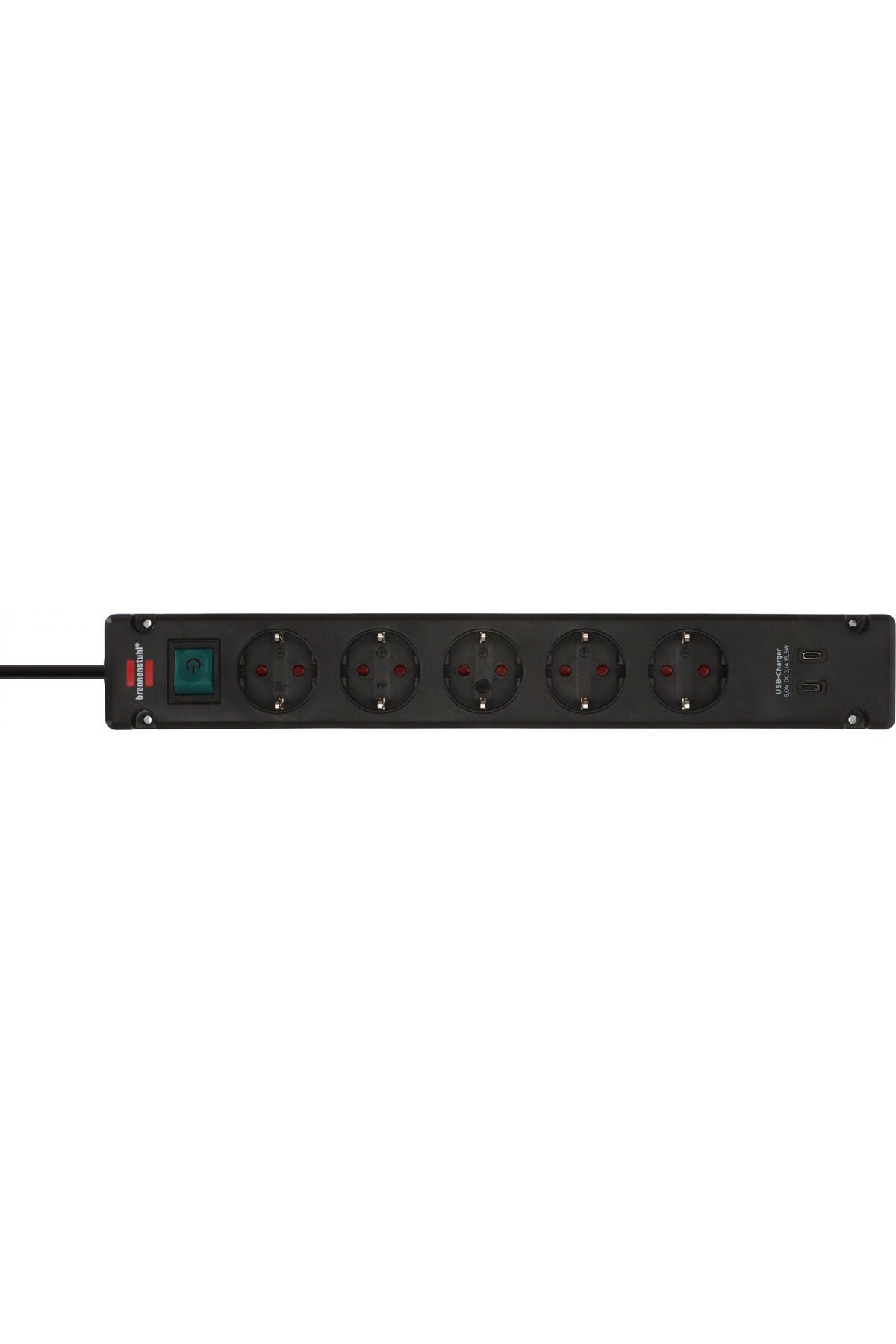 Brennenstuhl-Prelungitor Bremounta 5 prize, 2 x USB-C, 3m, Buton On Off, prindere in suruburi 2