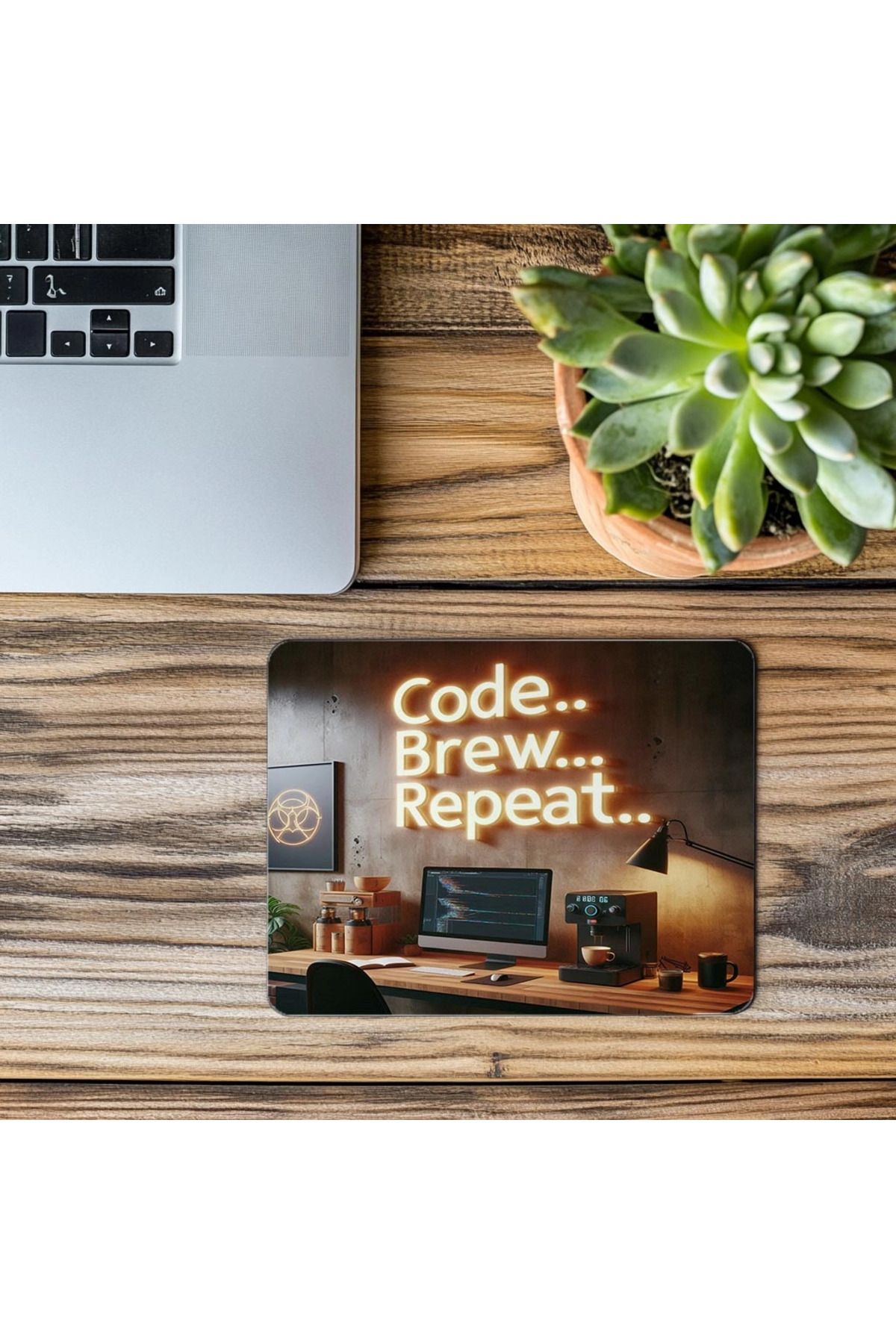 Luluyen-Mousepad scris Code Brew Repeat – Montat pe perete – 19x23 cm 2 mm Mouse Pad dreptunghiular imprimat importat 3