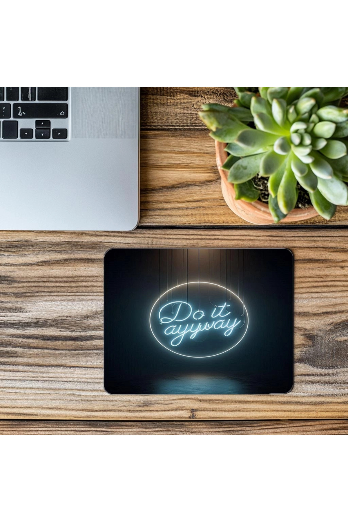 Luluyen-Neon Text Mousepad Hanging from Invisible Strap - 19X23 cm 2 mm Rectangular Imported Printed Mouse Pad 3