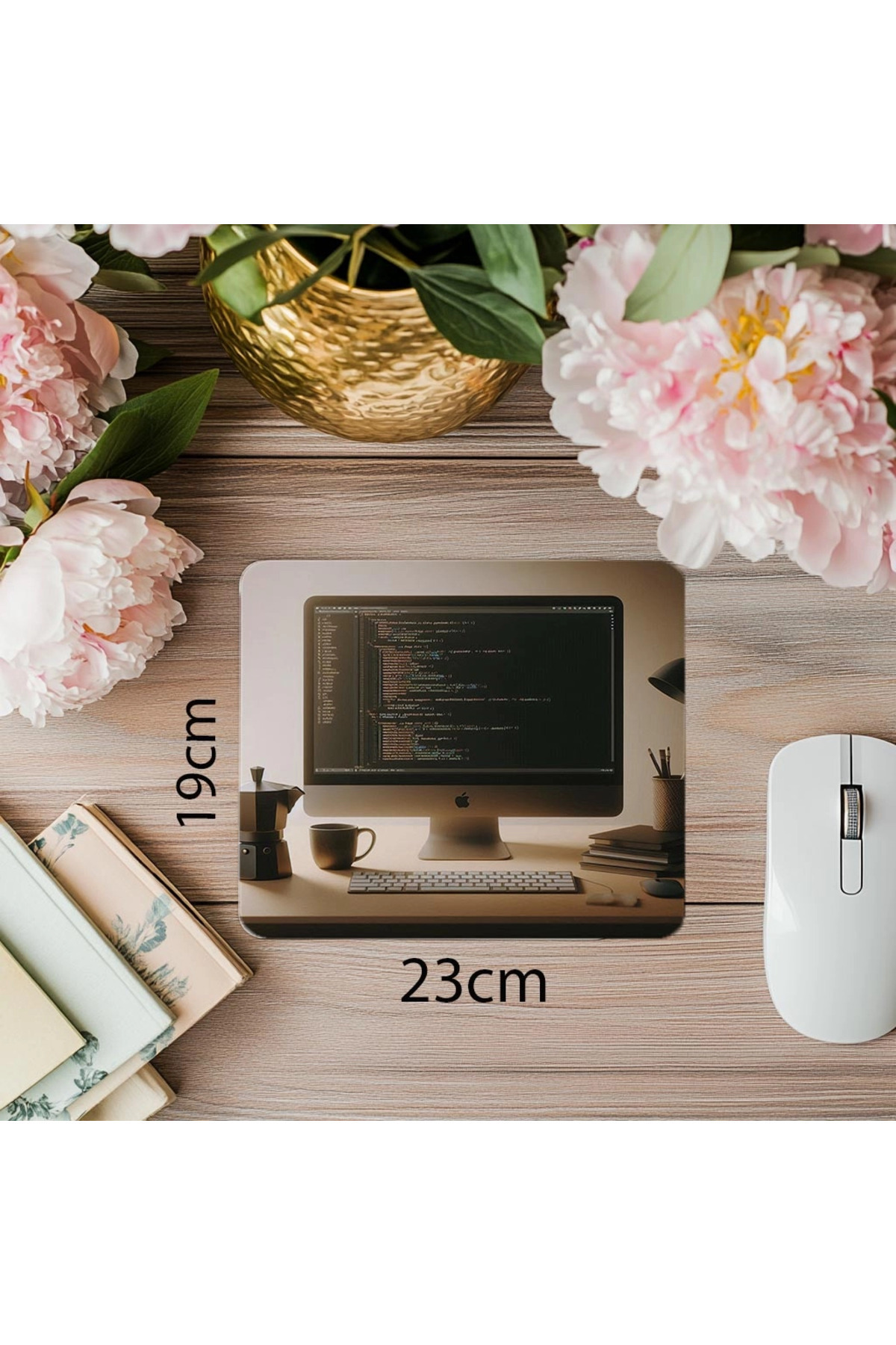 Luluyen-Minimal Mousepad with Python Code – Beside the Moka Pot - 19X23 cm 2 mm Rectangle Imported Printed Mouse Pad 1