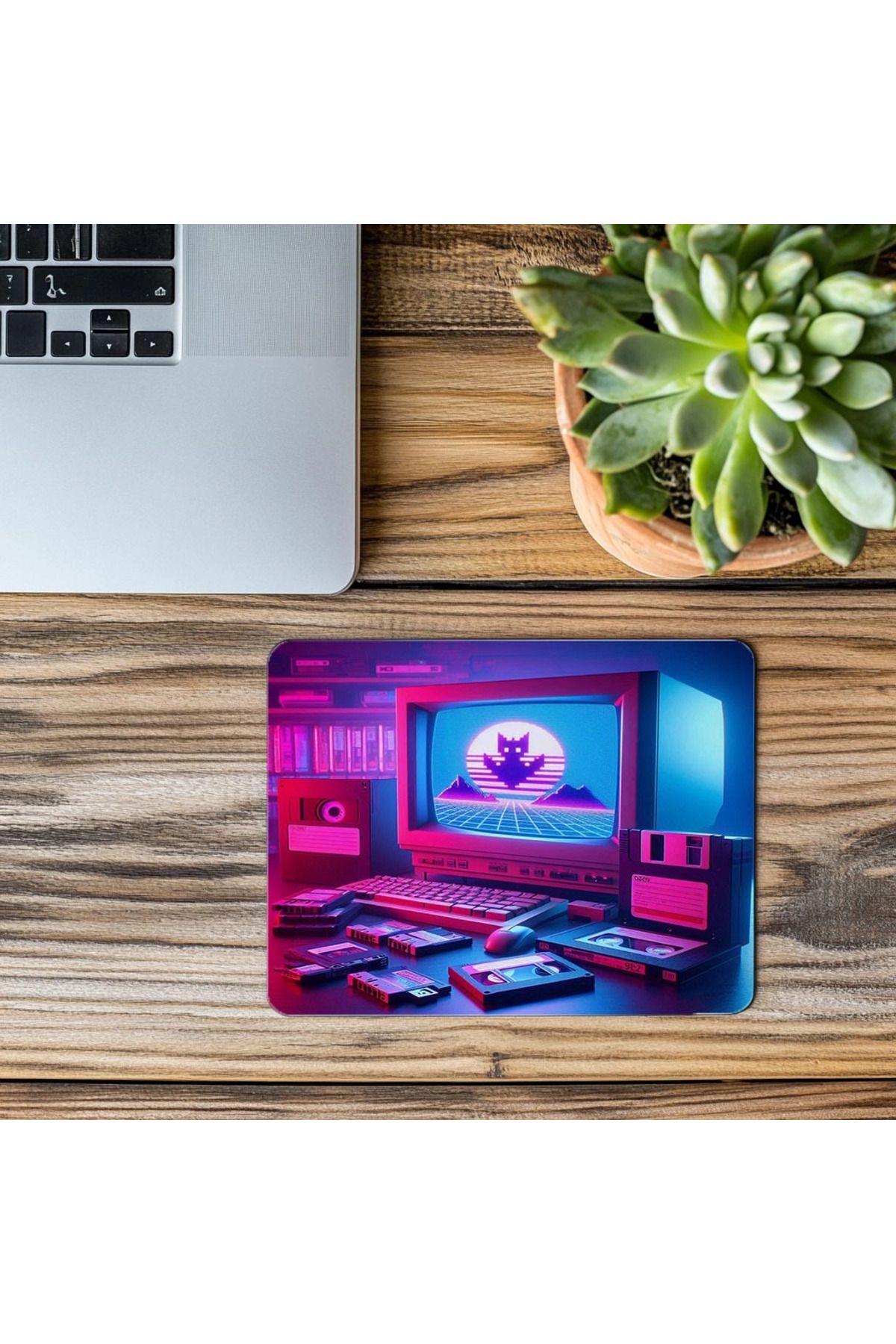 Luluyen-Mousepad retro pentru computer cu dischetă – cu ecran CRT – 19x23 cm 2 mm dreptunghiular imprimat importat 3