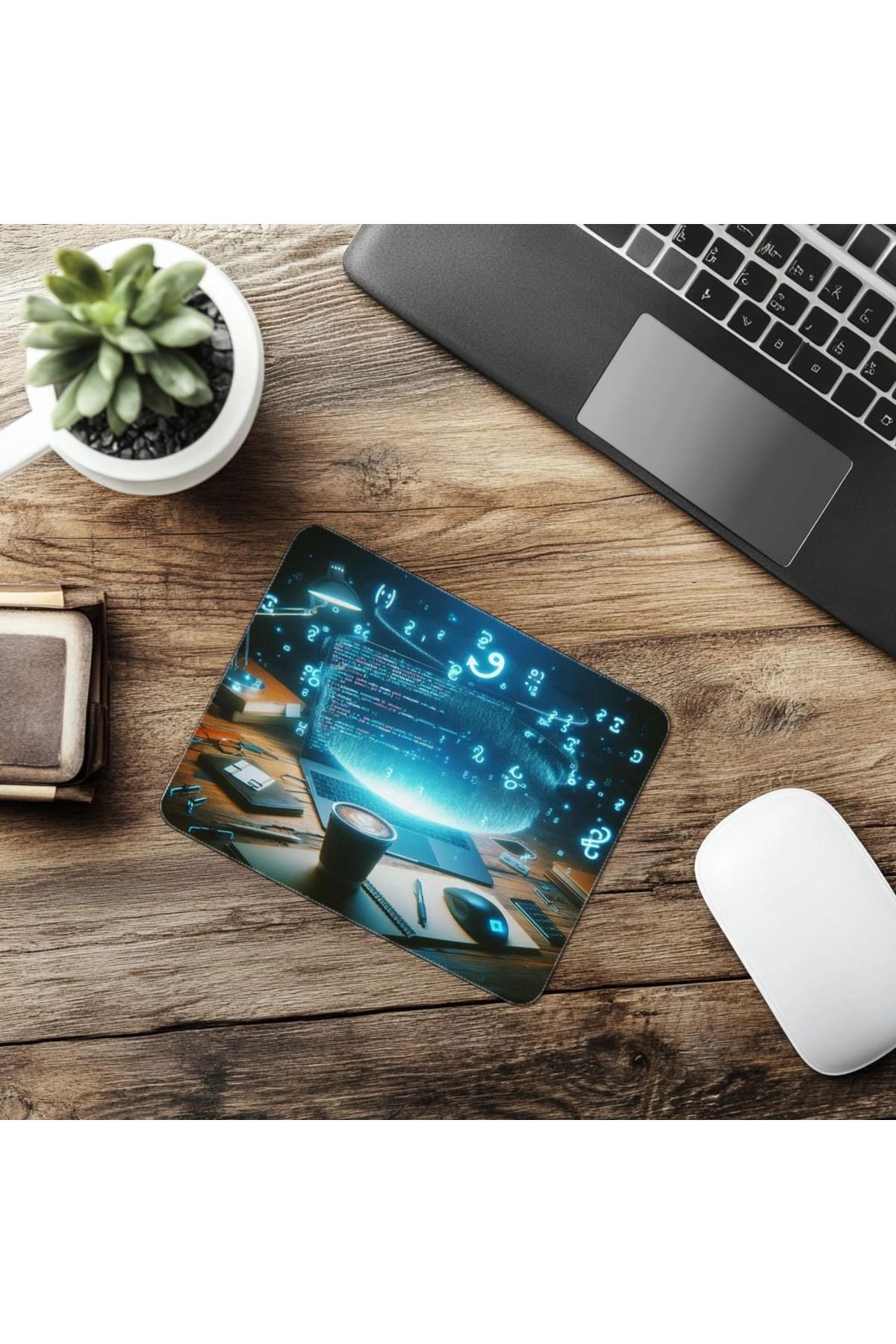 Luluyen-Mousepad Dark Command Array în lumină albastră - 19x23cm 2mm dreptunghiulară importată imprimată mouse pad 6