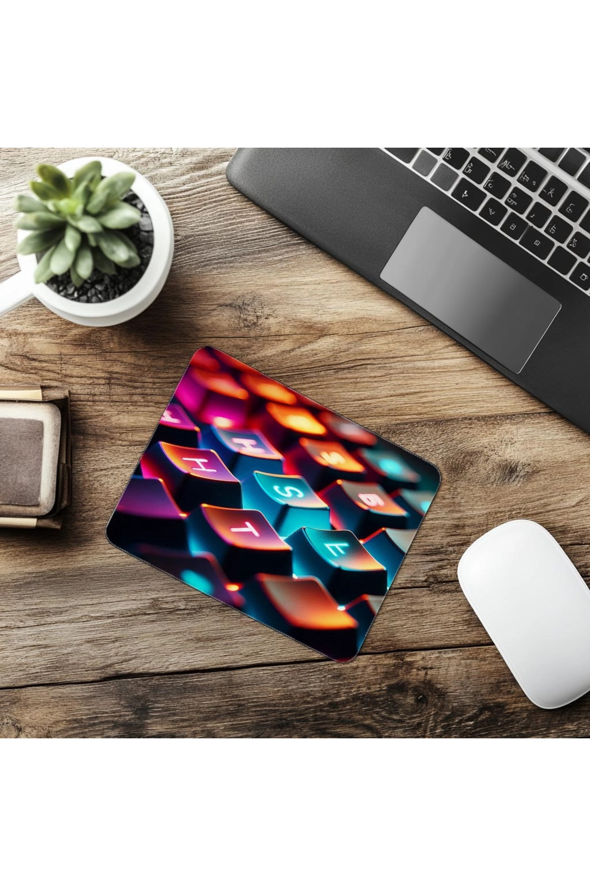 Luluyen-Hustle Themed Rgb Keyboard Mousepad - 19X23 cm 2 mm Rectangle Imported Printed Mouse Pad 6