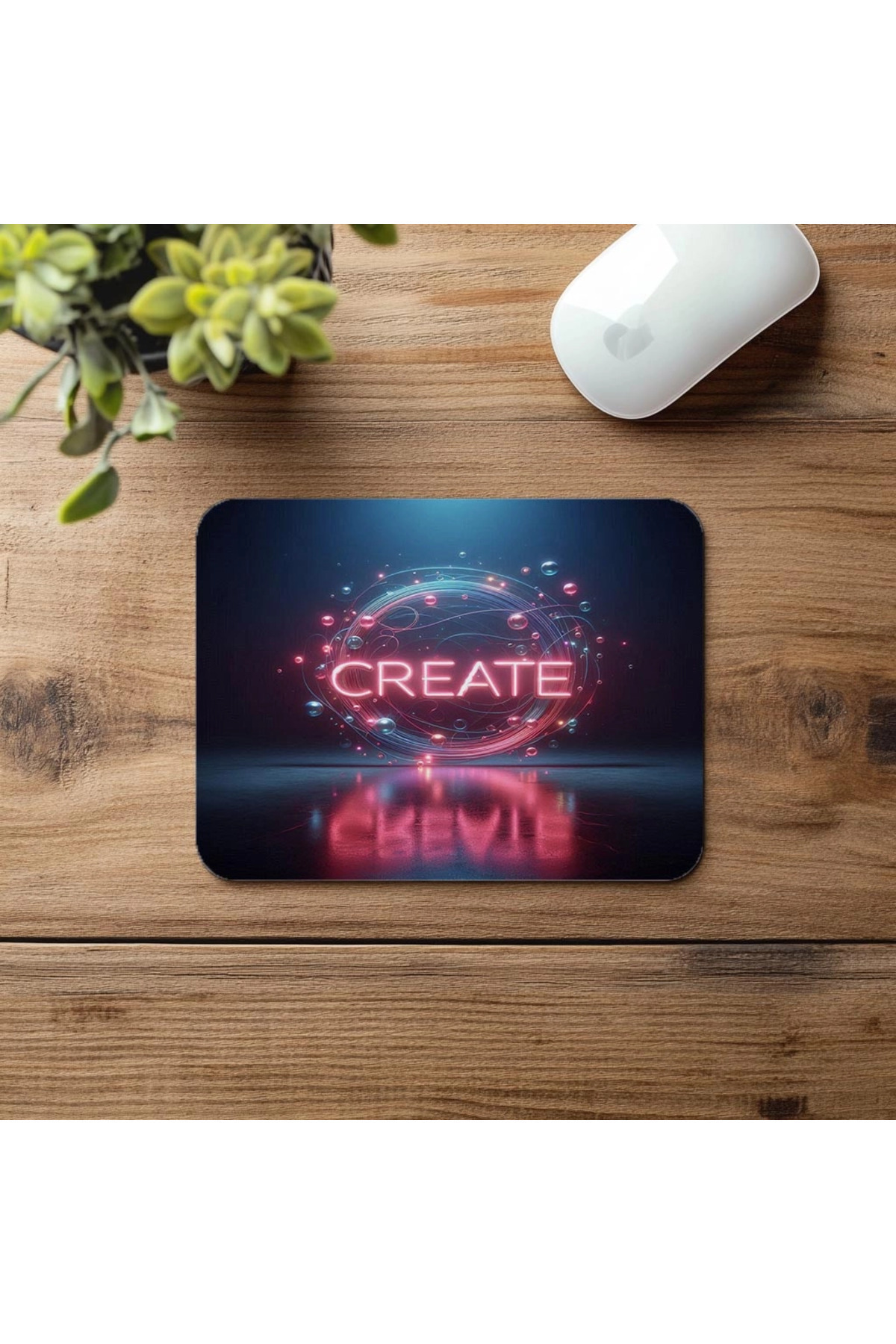 Luluyen-Reflection Neon Create Themed Mousepad - 19X23 cm 2 mm Rectangular Imported Printed Mouse Pad 4