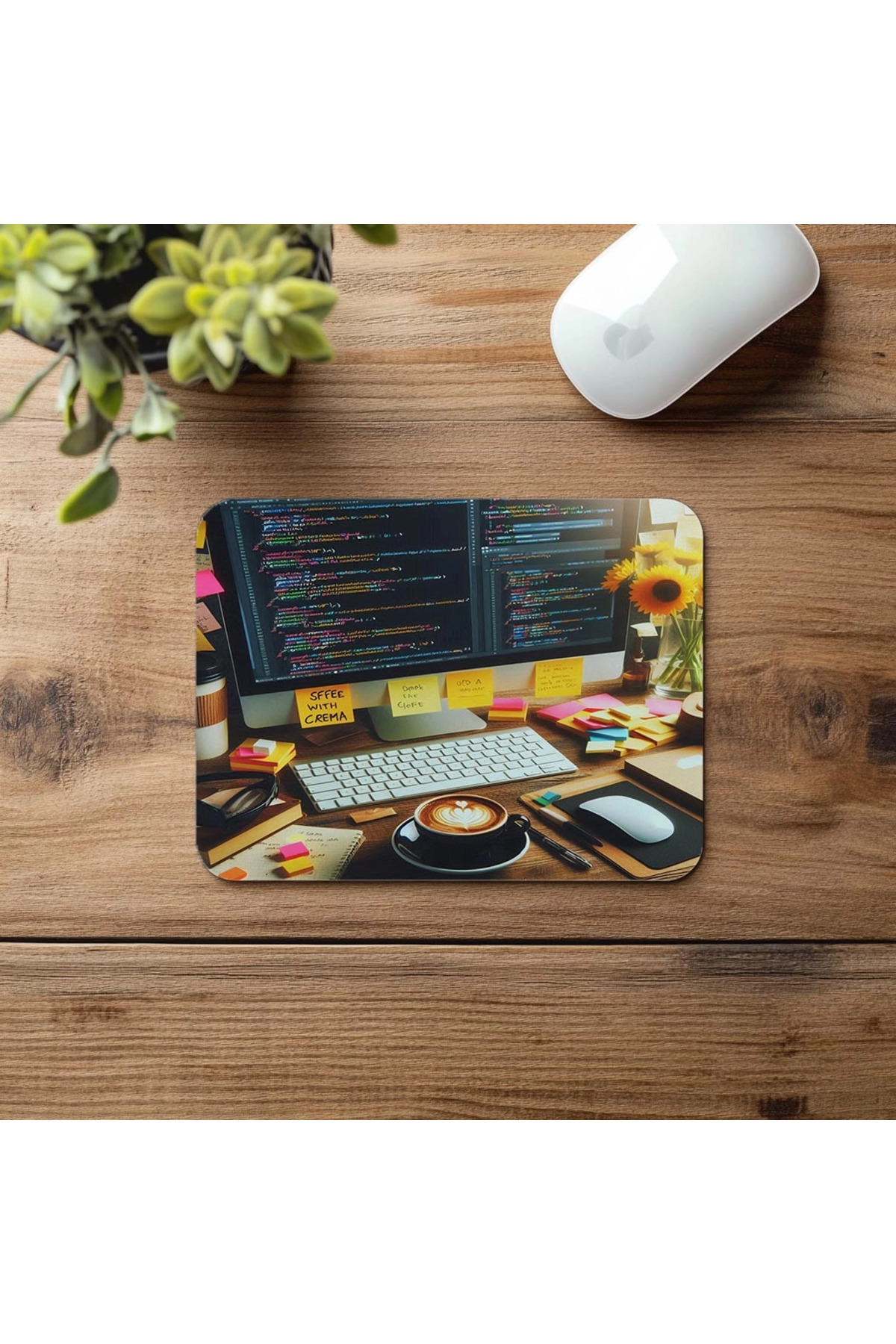 Luluyen-Widescreen Mousepad with Html Code – Black Coffee - 19X23 cm 2 mm Rectangle Imported Printed Mouse Pad 4