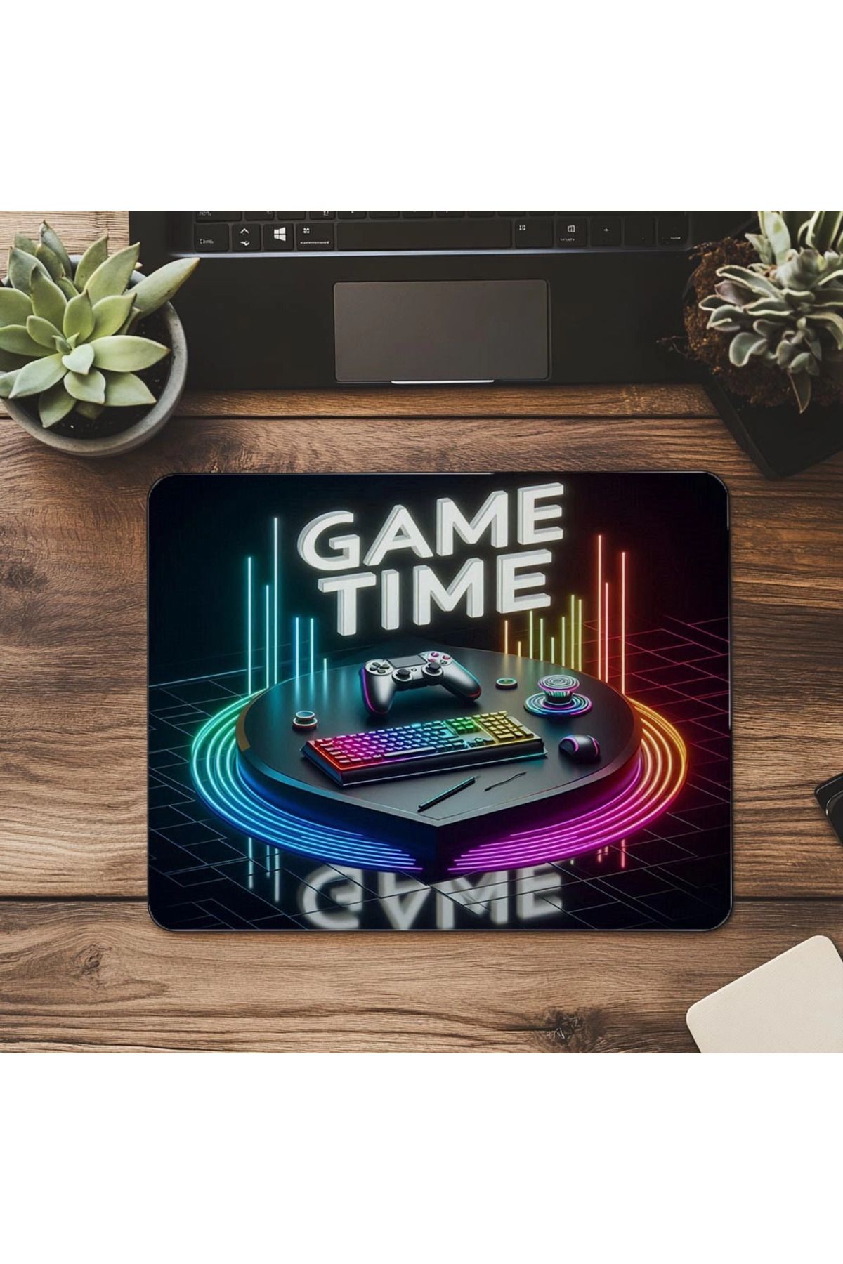Luluyen-Mousepad RGB minimal scris Game Time - 19x23 cm 2 mm dreptunghiular importat imprimat mouse pad 7
