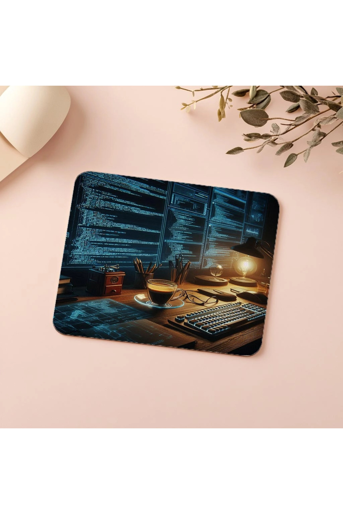 Luluyen-Code Lines Reflected in the Wall Mouse Pad - 19X23 cm 2 mm Rectangle Imported Printed Mouse Pad 5