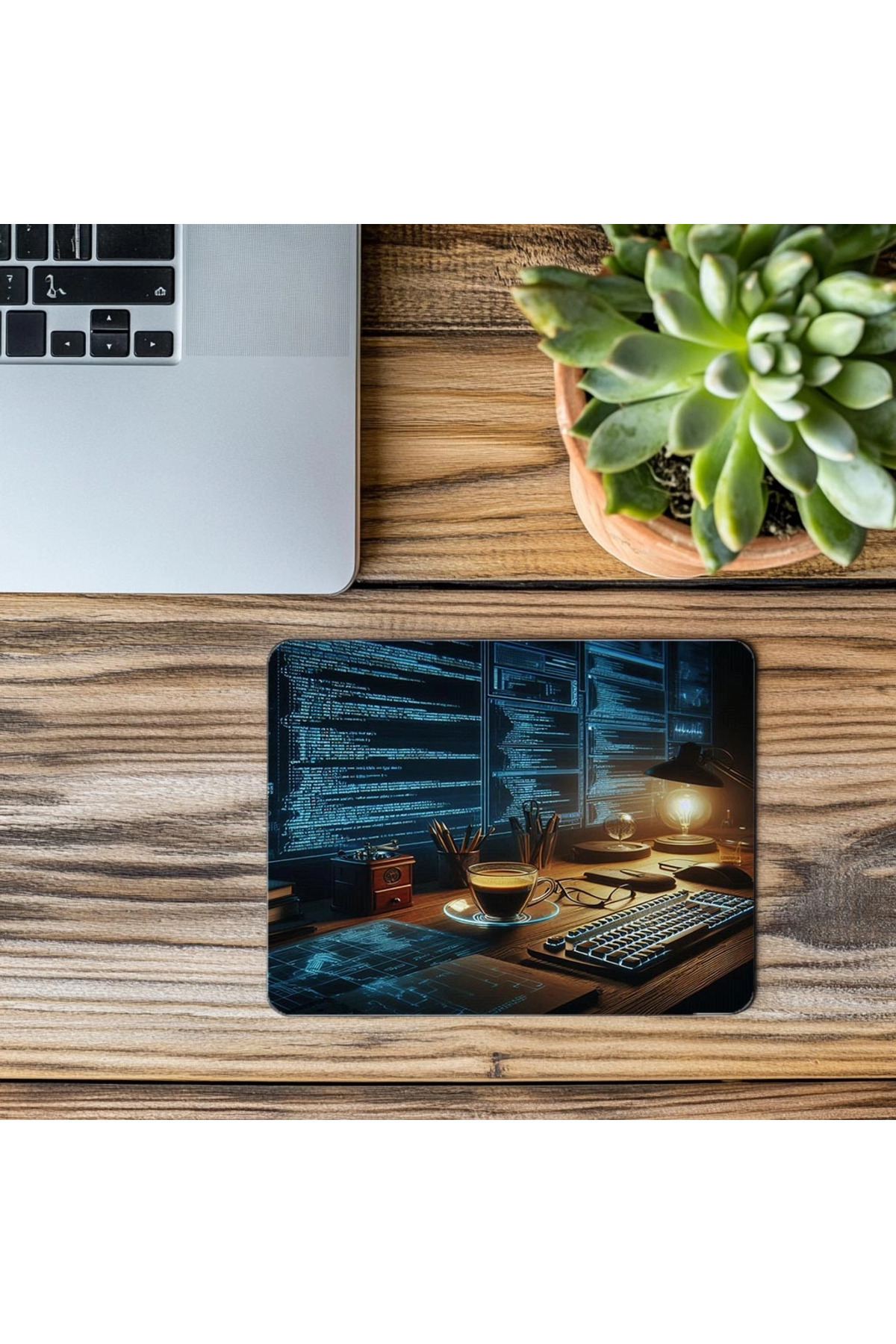 Luluyen-Code Lines Reflected in the Wall Mouse Pad - 19X23 cm 2 mm Rectangle Imported Printed Mouse Pad 3