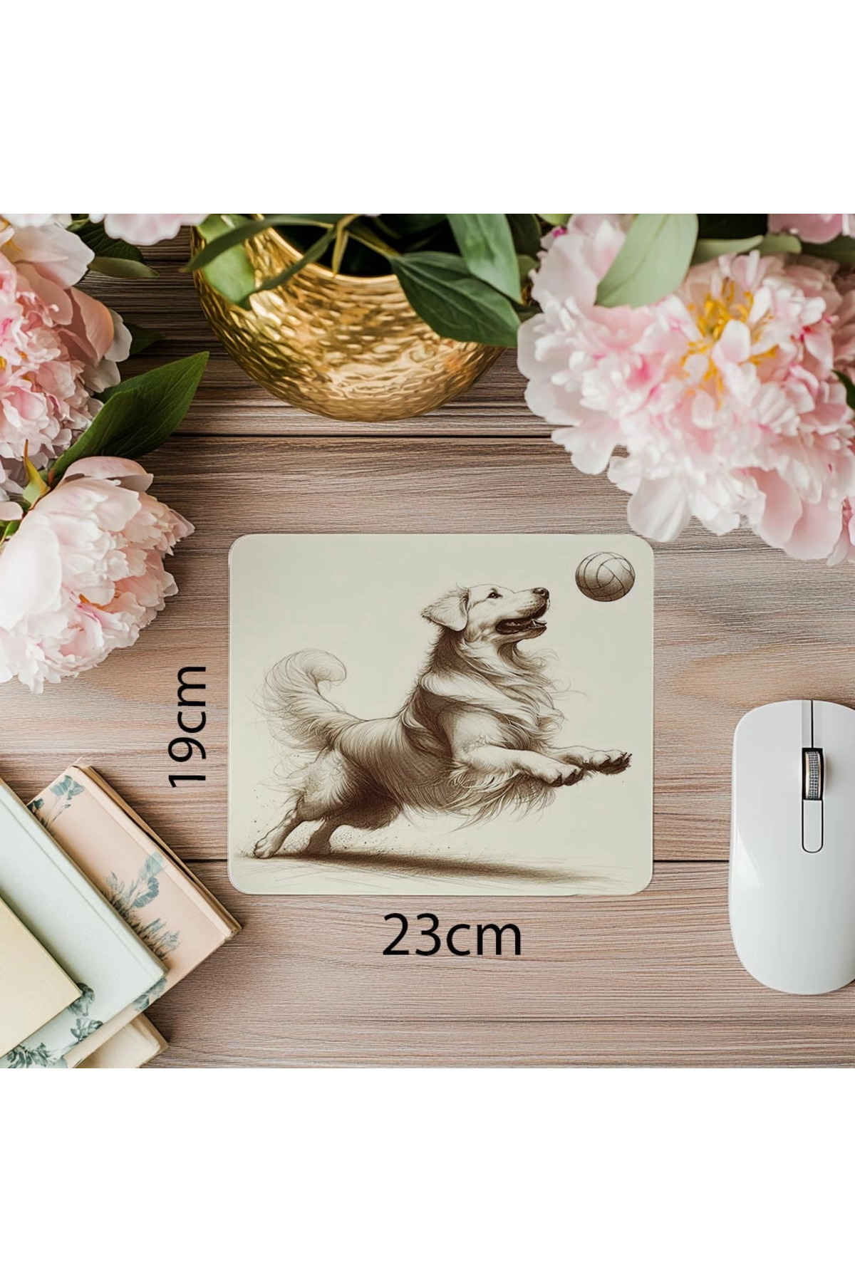 Luluyen-Golden Charcoal Mousepad in Dynamic Pose - 19X23 cm 2 mm Rectangle Imported Printed Mouse Pad 1