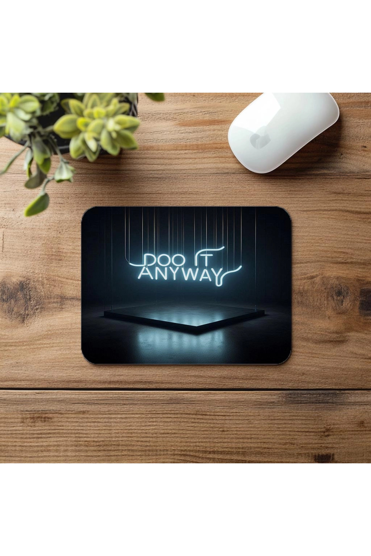 Luluyen-Courage Mouse Pad with Minimal Dark Background - 19X23 cm 2 mm Rectangle Imported Printed Mouse Pad 4