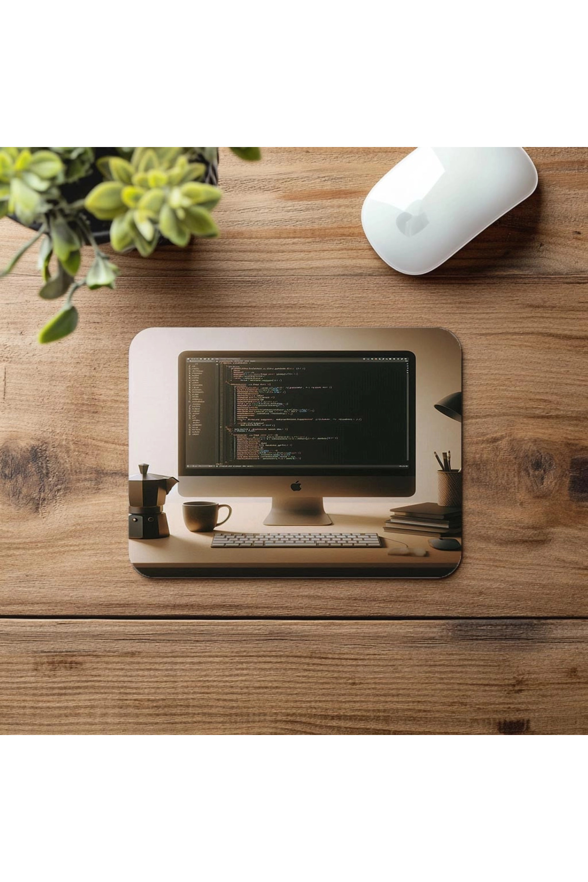 Luluyen-Minimal Mousepad with Python Code – Beside the Moka Pot - 19X23 cm 2 mm Rectangle Imported Printed Mouse Pad 4