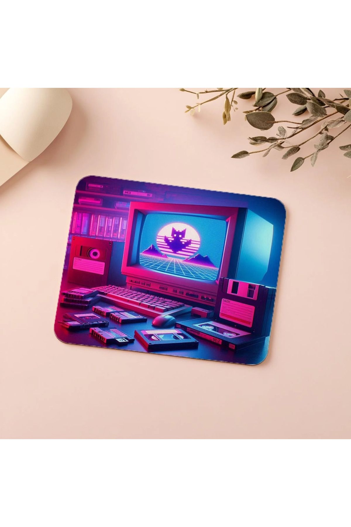 Luluyen-Mousepad retro pentru computer cu dischetă – cu ecran CRT – 19x23 cm 2 mm dreptunghiular imprimat importat 5