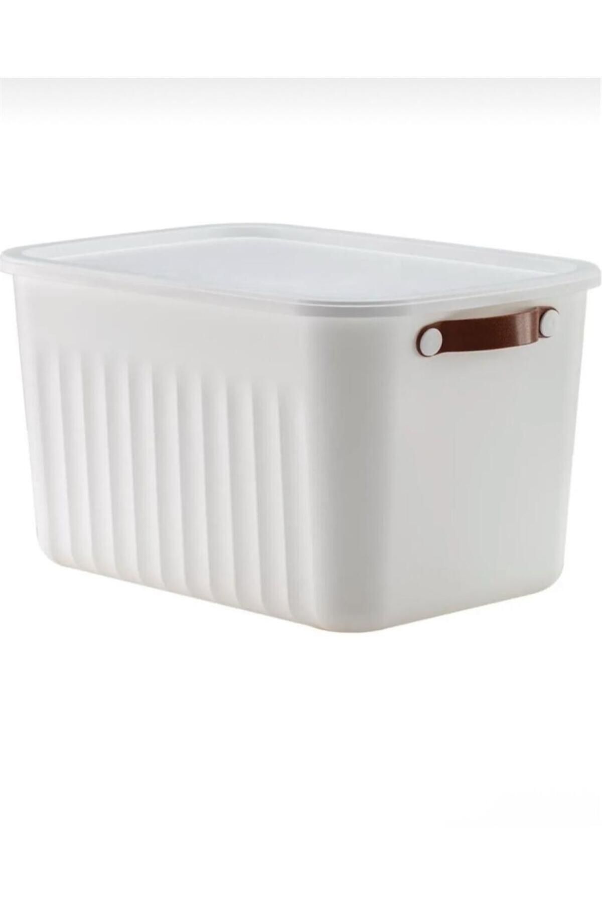 Bayev-3-Piece White 20 Lt Boxsis Set Mega Size Multi-Purpose Box with Lid Cabinet Organizer Organizer-Hobby Box 5