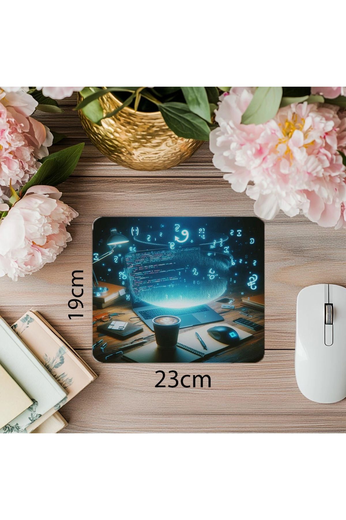 Luluyen-Mousepad Dark Command Array în lumină albastră - 19x23cm 2mm dreptunghiulară importată imprimată mouse pad 1