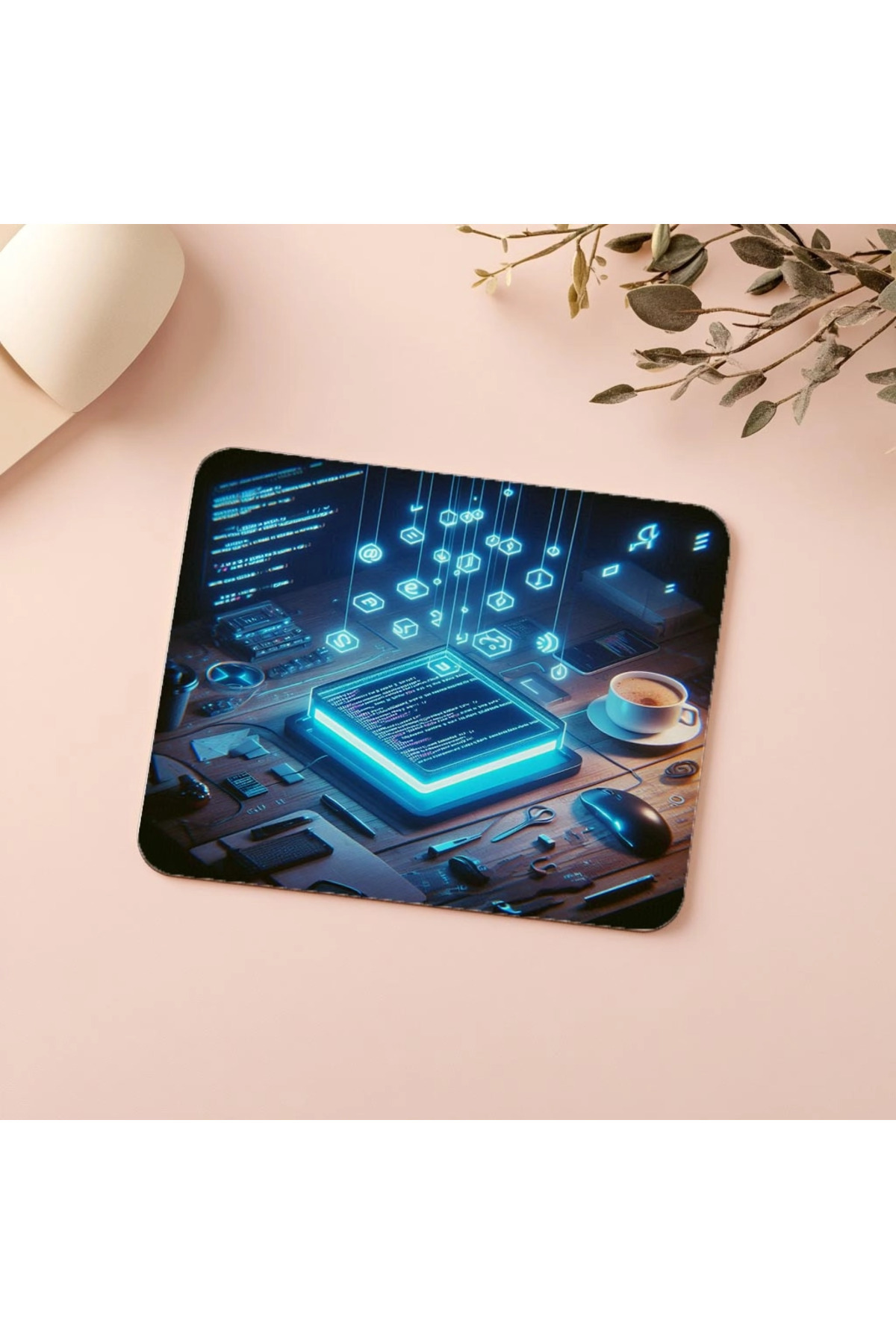 Luluyen-Hover Terminal Themed Software Mouse Pad - 19X23 cm 2 mm Rectangular Imported Printed Mouse Pad 5