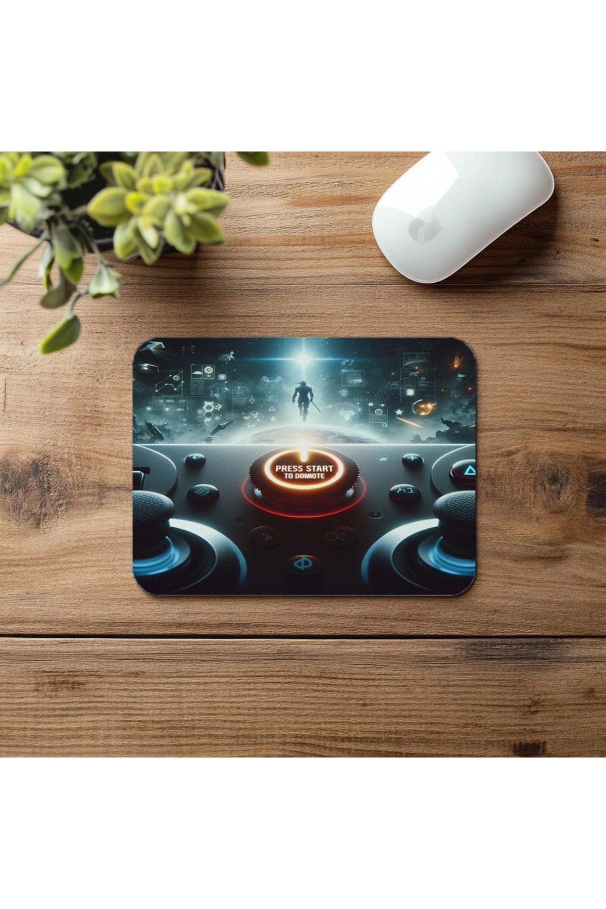 Luluyen-3D Mousepad with Start Button – Dominate - 19X23 cm 2 mm Rectangular Imported Printed Mouse Pad 4