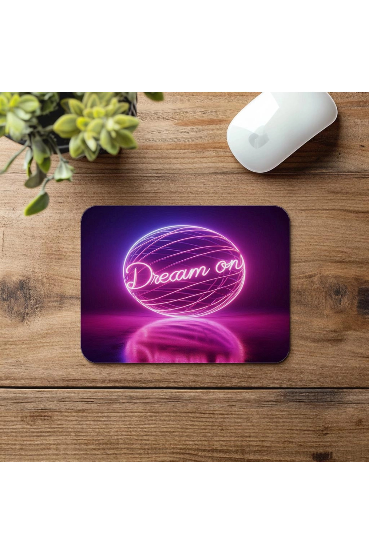 Luluyen-Dream on Written Global Neon Mousepad - 19X23 cm 2 mm Rectangular Imported Printed Mouse Pad 4