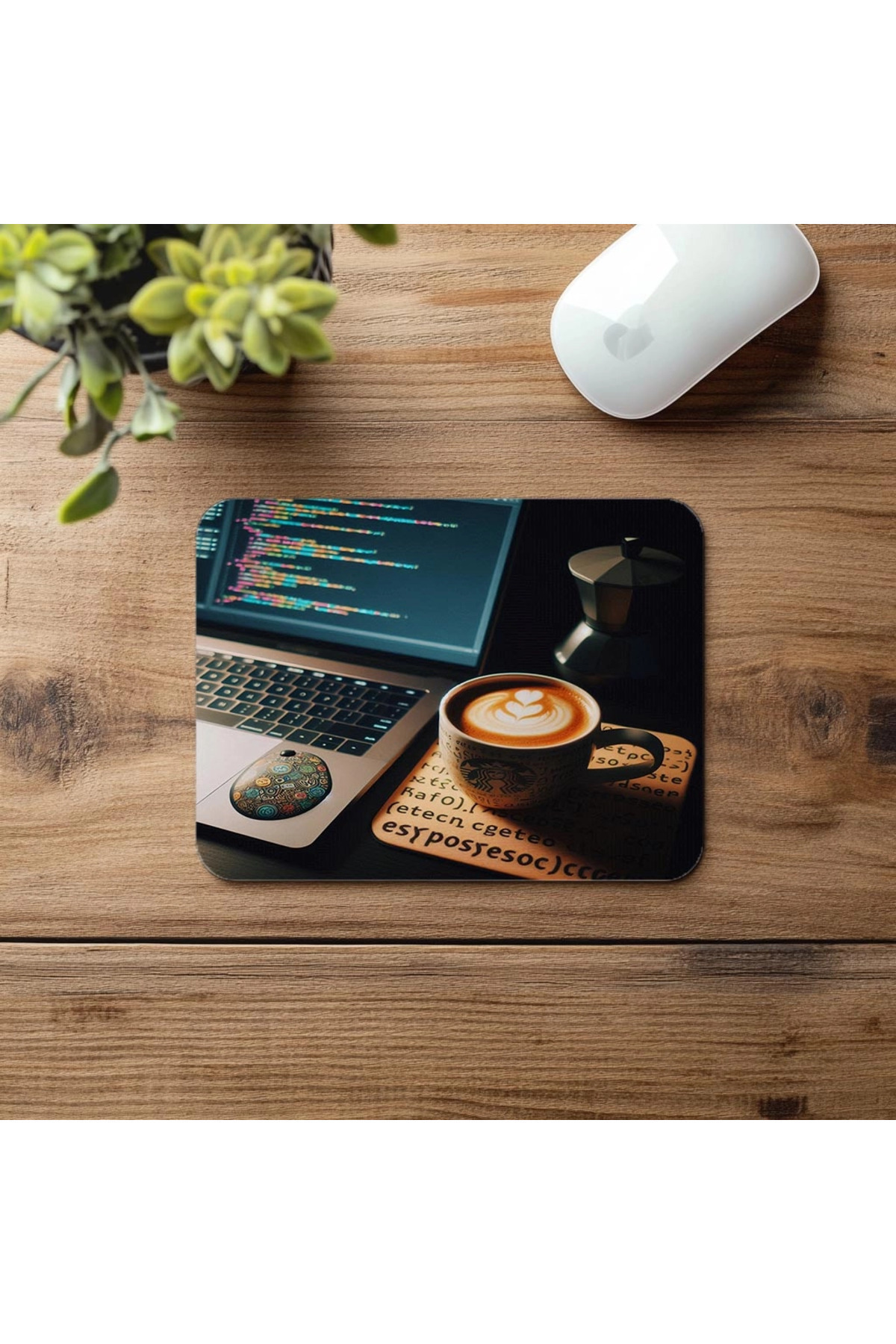 Luluyen-Office Style with Code Themed Mouse Pad - 19X23 cm 2 mm Rectangle Imported Printed Mouse Pad 4