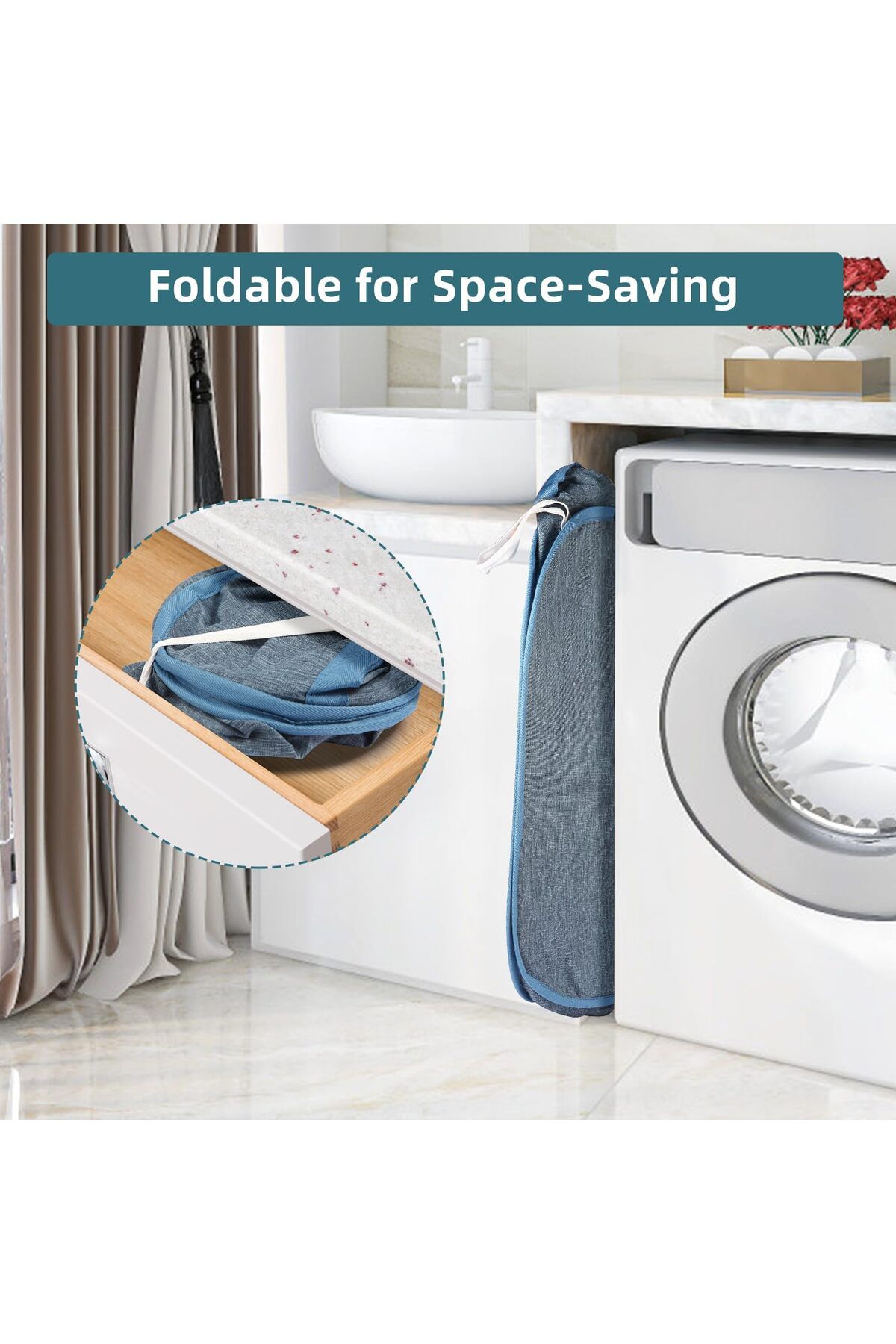 COOYA-Collapsible Laundry Basket,Pop Up Laundry Hamper with Dual Handles,Durable Foldable Laundry Basket 2