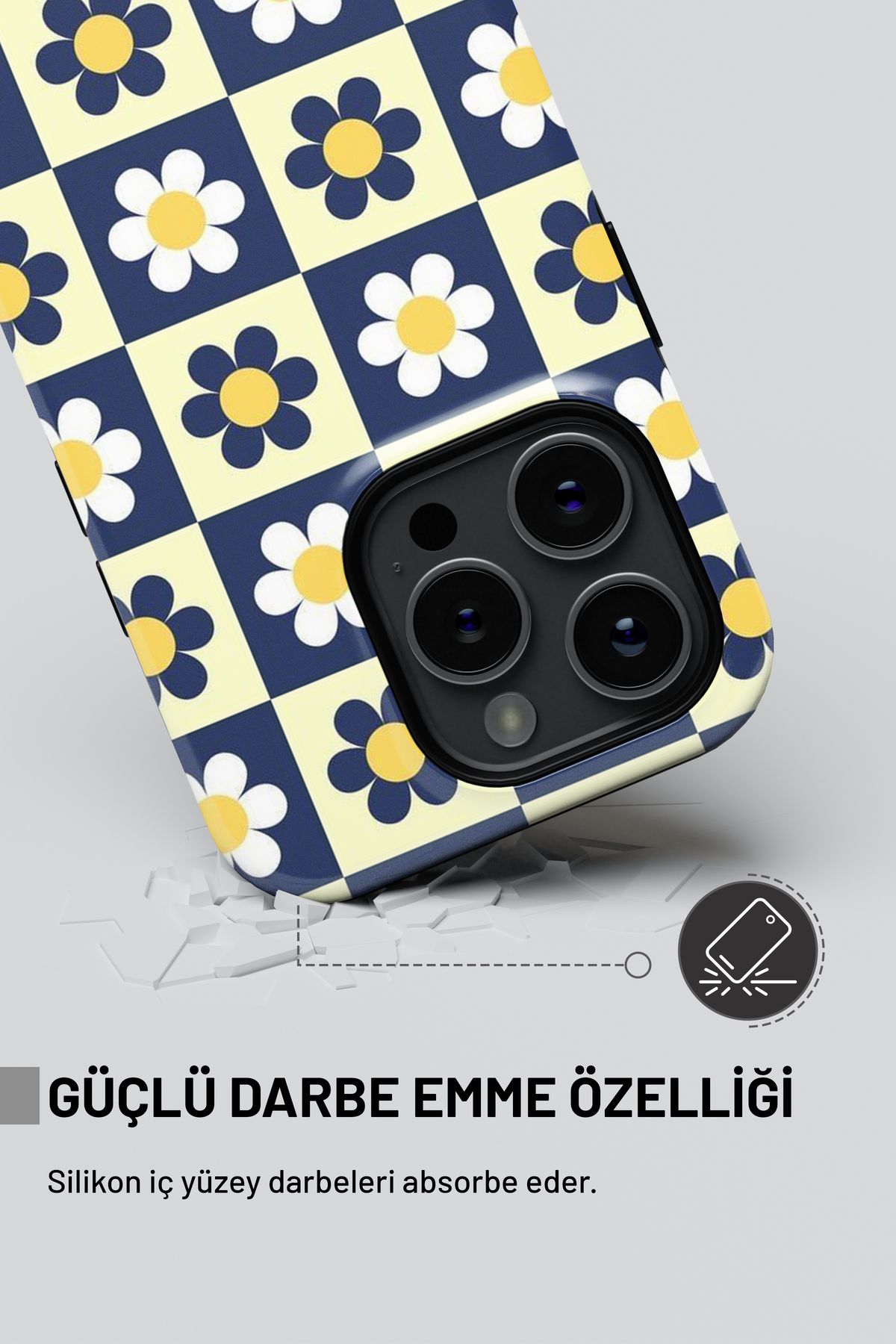 WANNA PROTECT-حافظة هاتف iPhone 16 مزدوجة الطبقات ممتصة للصدمات من Dama Daisy Glossy Superior PROTECT 4
