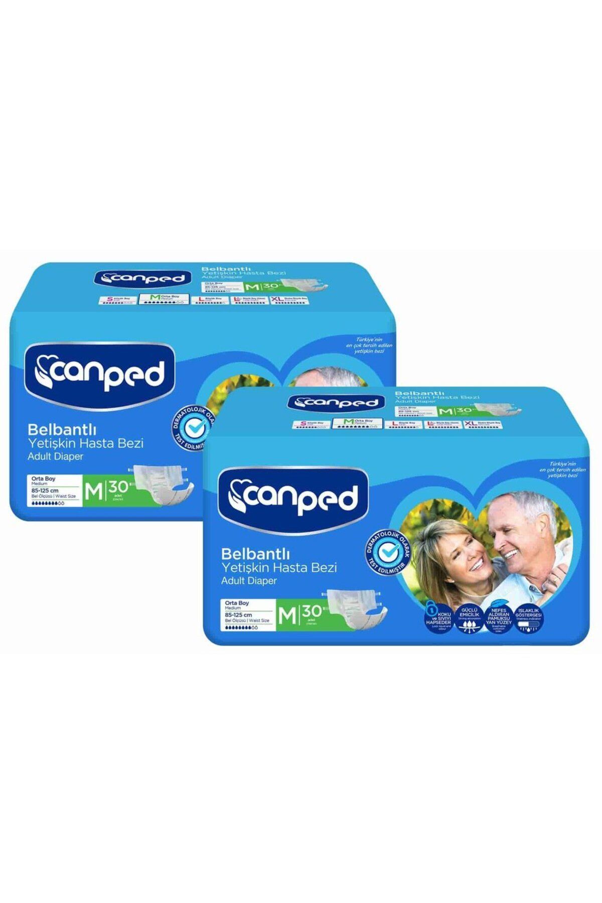 Canped Belbantlı Tekstil Yüzeyli Hasta Bezi Orta Boy Medium 90 Adet