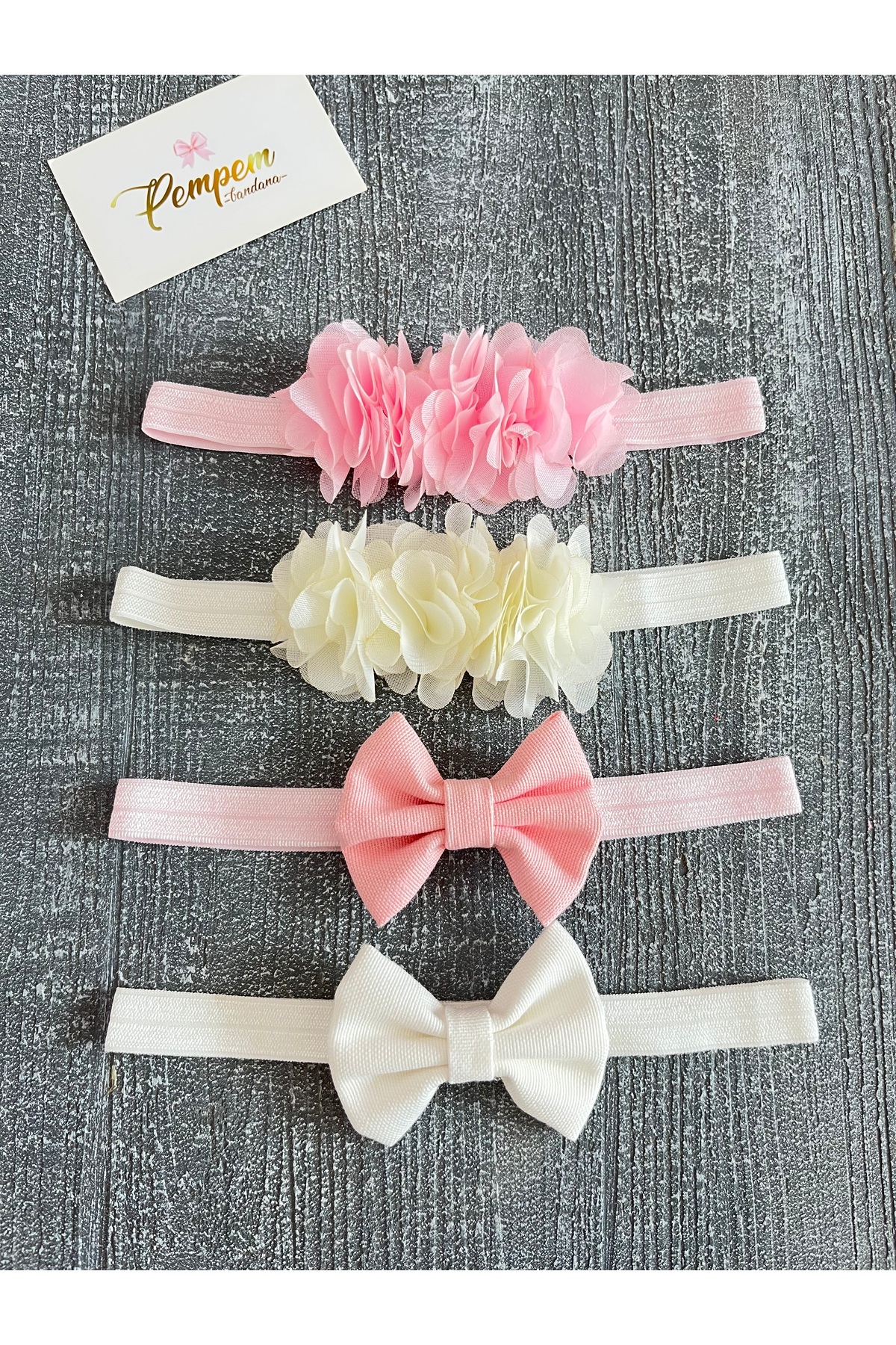 baby girl frida tape, linen bow tape 4-piece set