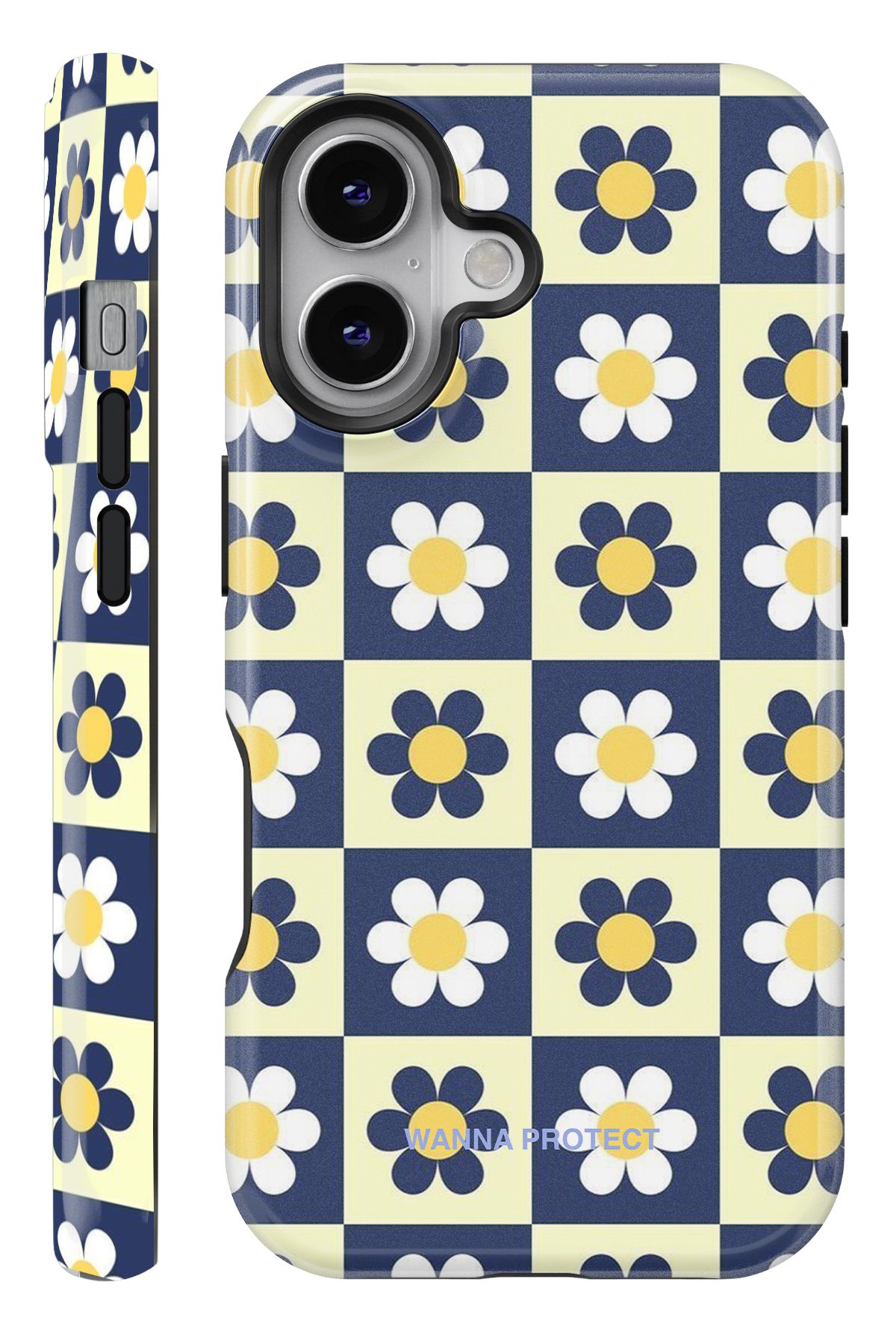 WANNA PROTECT-حافظة هاتف iPhone 16 مزدوجة الطبقات ممتصة للصدمات من Dama Daisy Glossy Superior PROTECT 1
