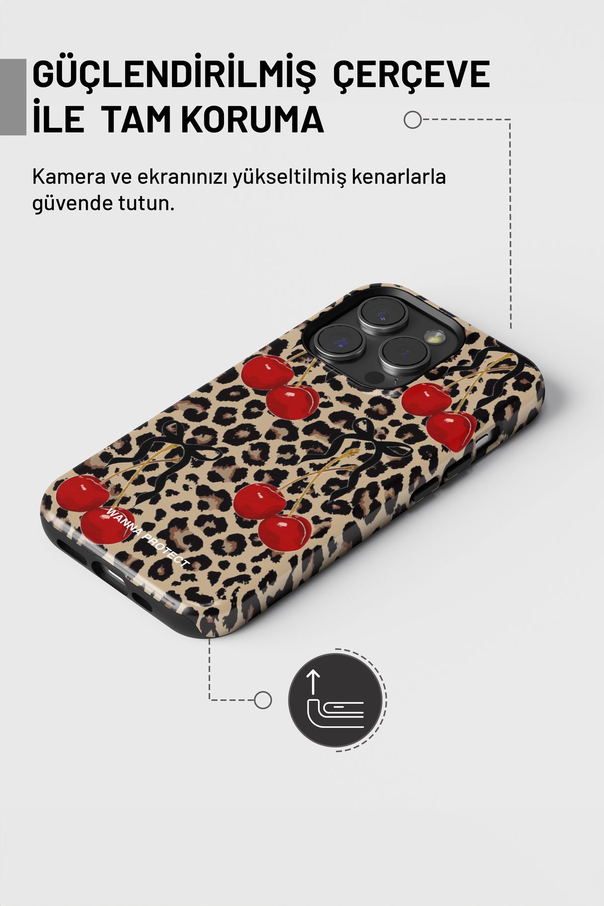 WANNA PROTECT-حافظة هاتف iPhone 15 Pro Max بطبقة مزدوجة ممتصة للصدمات ولامعة وفوقية 5