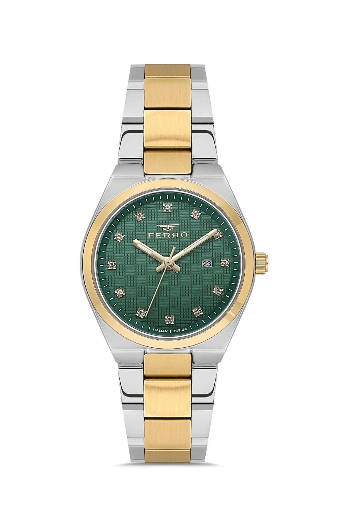 Yellow & Silver Steel Band Women Wrist Watch FL21631A-D6 3ATM Waterproof 2 Years Warranty