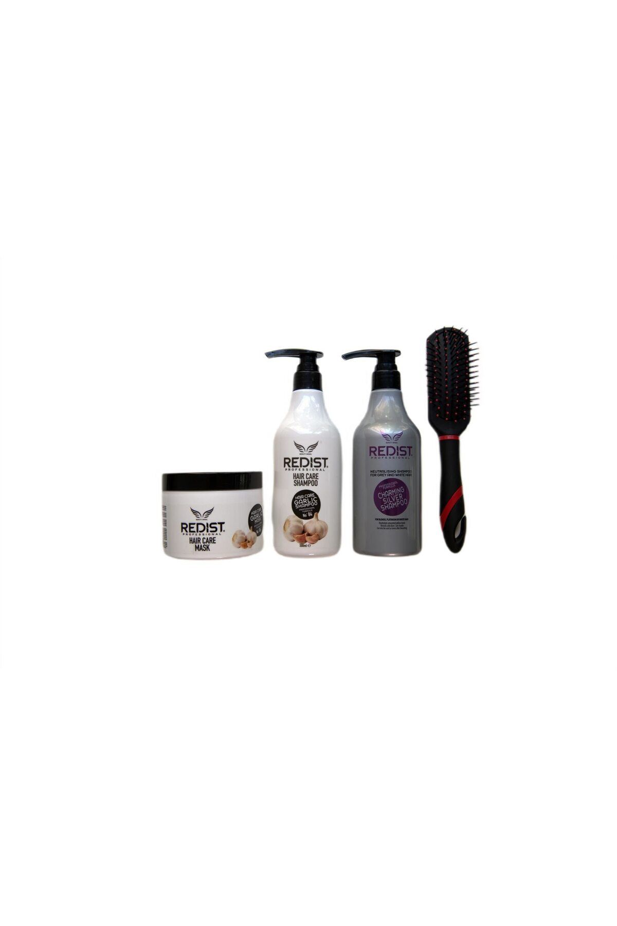 Red One-Set Profesional pentru par, Redist, Sampon Nuantator Gri Pentru Par Blond 500 ml, Sampon Cu Extract 3