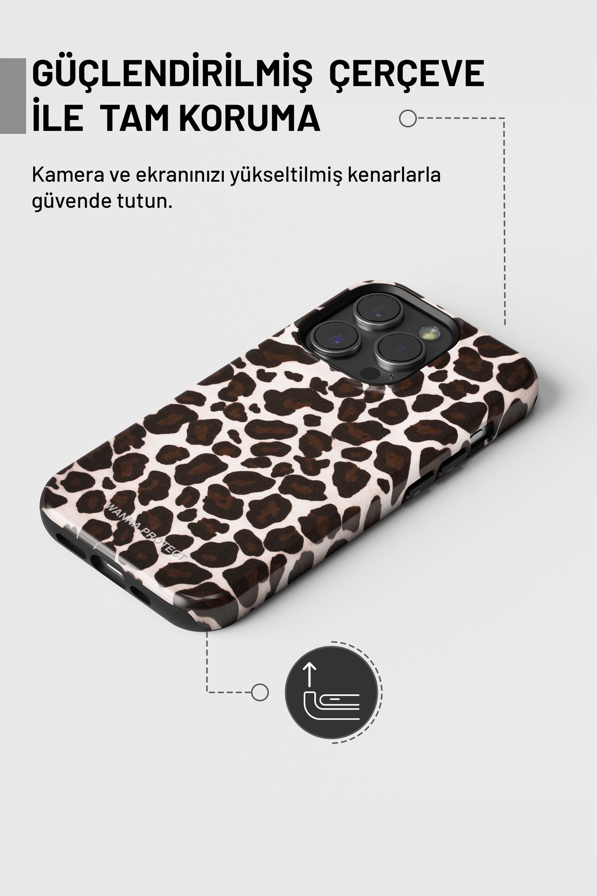 WANNA PROTECT-حافظة هاتف iPhone 15 Pro Max بطبقة مزدوجة ممتصة للصدمات ولامعة وفوقية 5