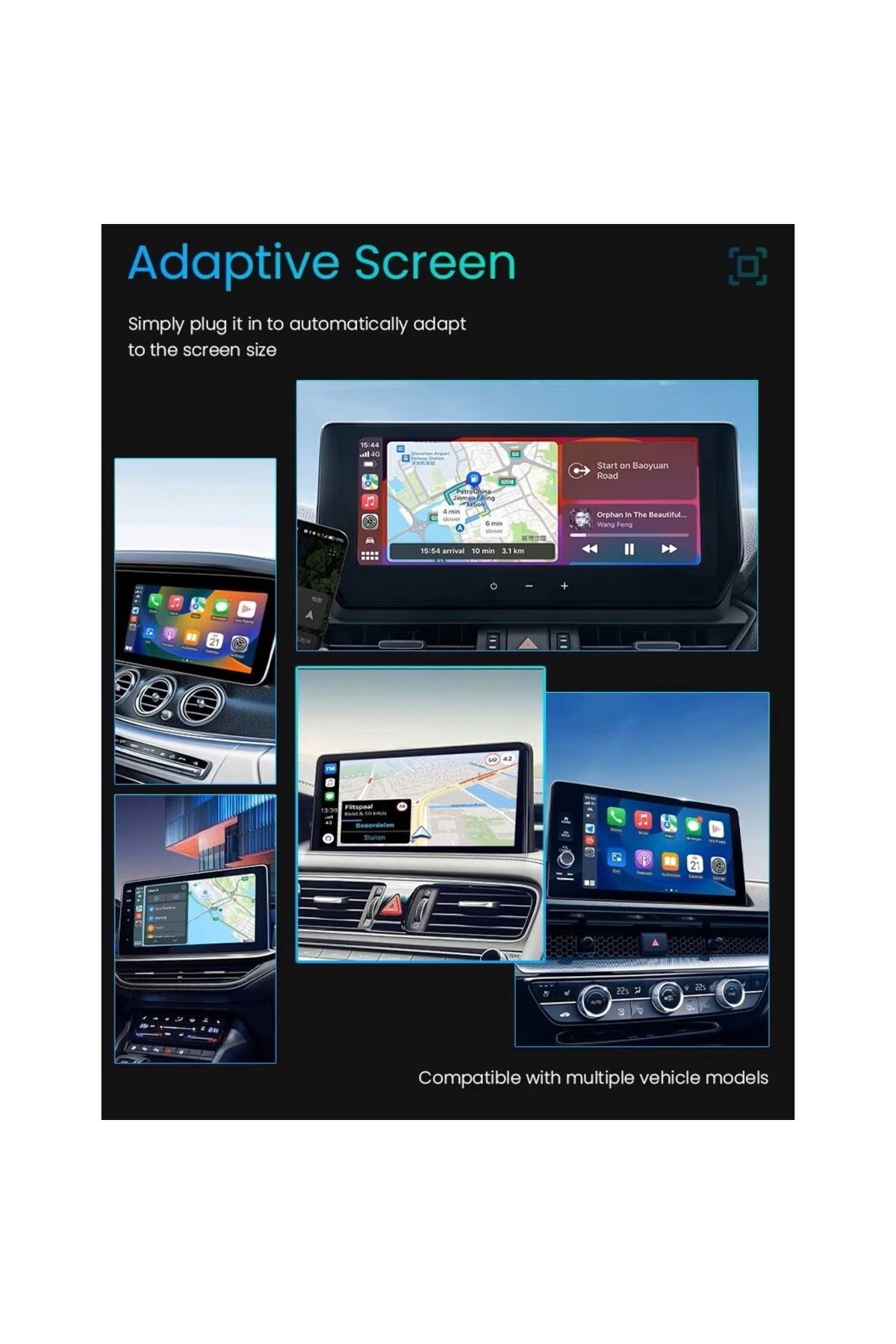OEM-Adaptor Auto Wireless CarPlay și Android Auto, AI Box Android 13, Netflix și YouTube, 2+32 GB, GPS, pe 8
