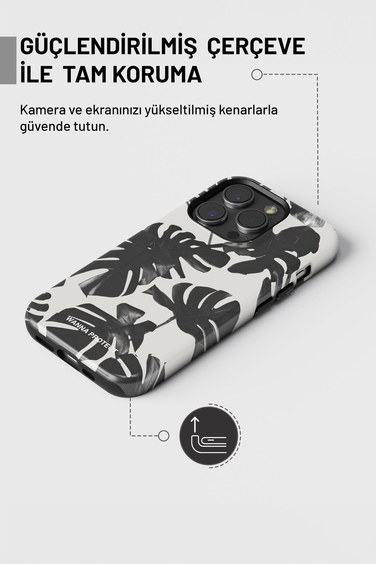 WANNA PROTECT-حافظة هاتف iPhone 15 Pro Max بطبقة مزدوجة ممتصة للصدمات ولامعة وفوقية 5